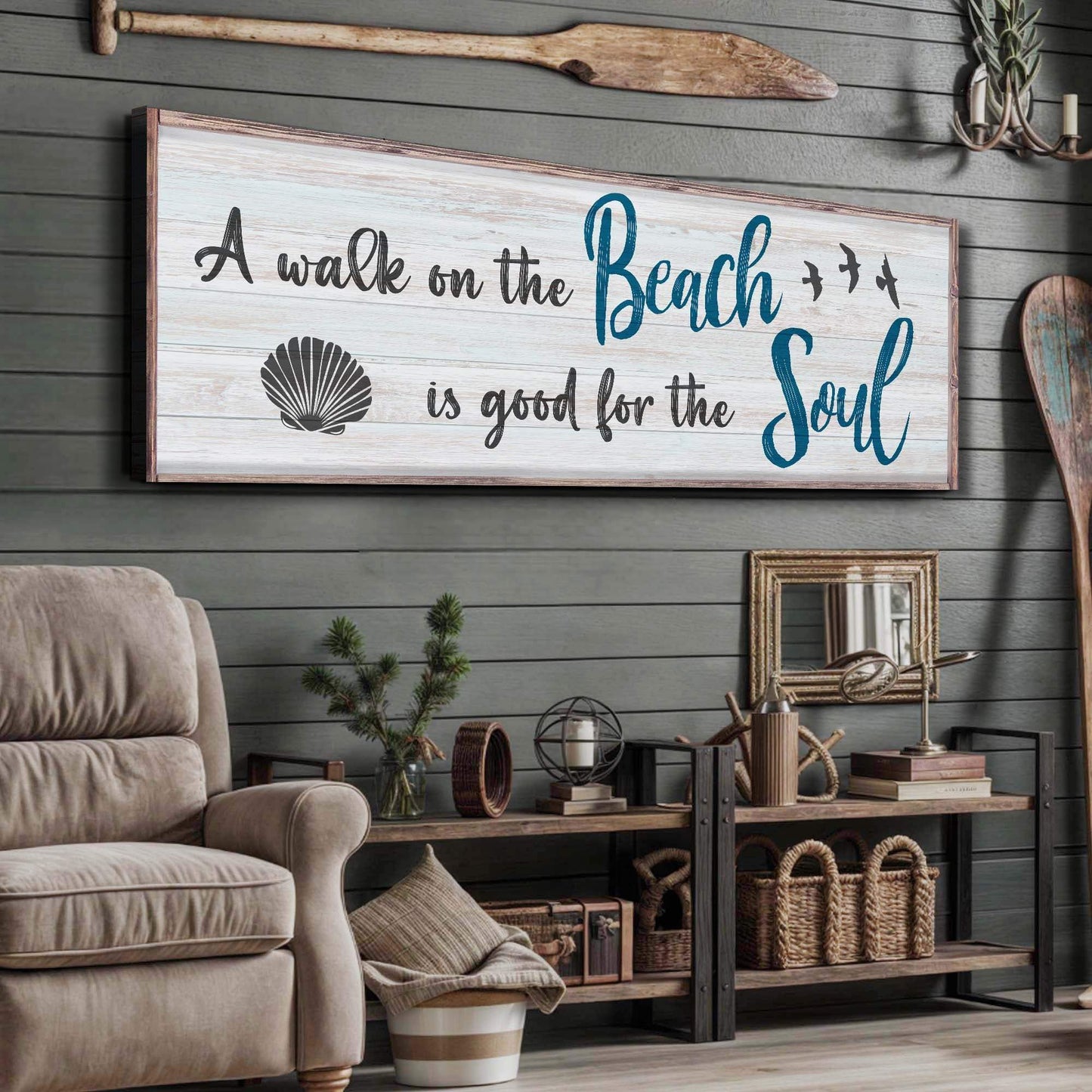 A Walk On The Beach Is Good For The Soul Sign II - Tailored Canvases - Flyclothing LLC