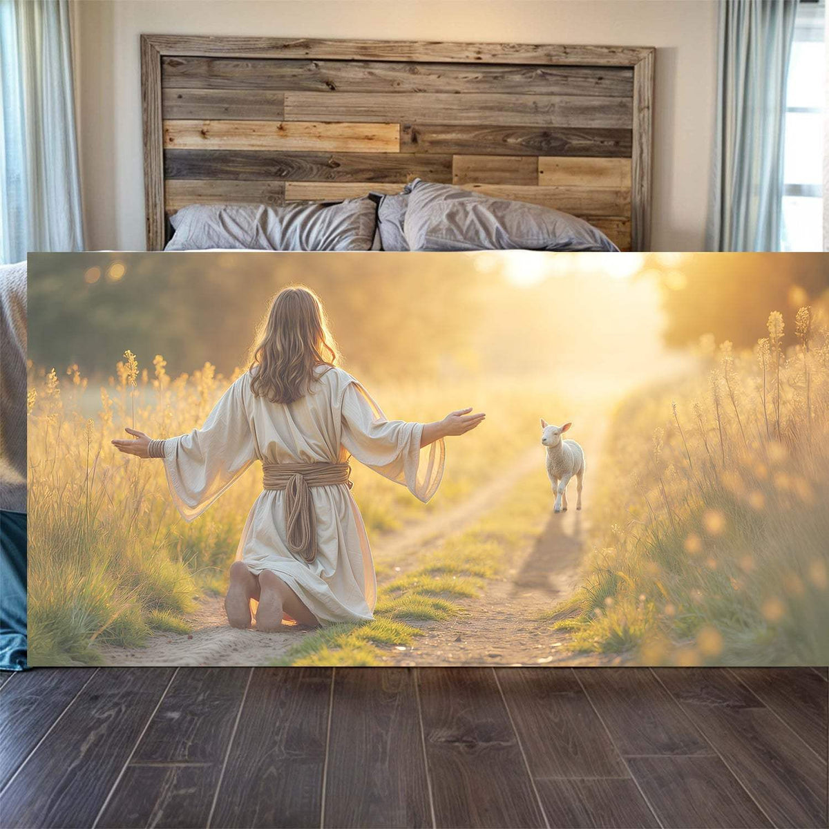 Jesus Protects The Lamb From Wolves Faith Wall Art IX – Flyclothing LLC
