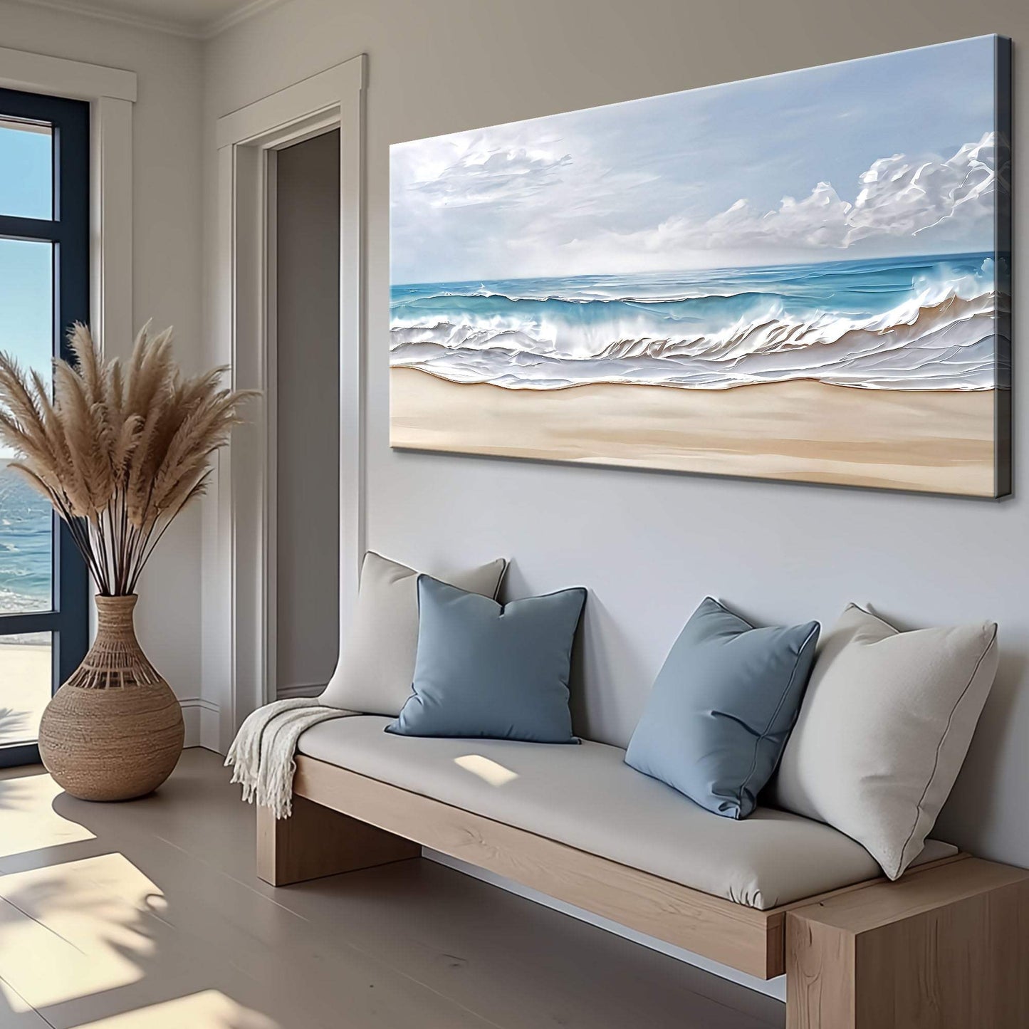 Serene Ocean Wave Coastal Wall Art VII - Tailored Canvases - Flyclothing LLC