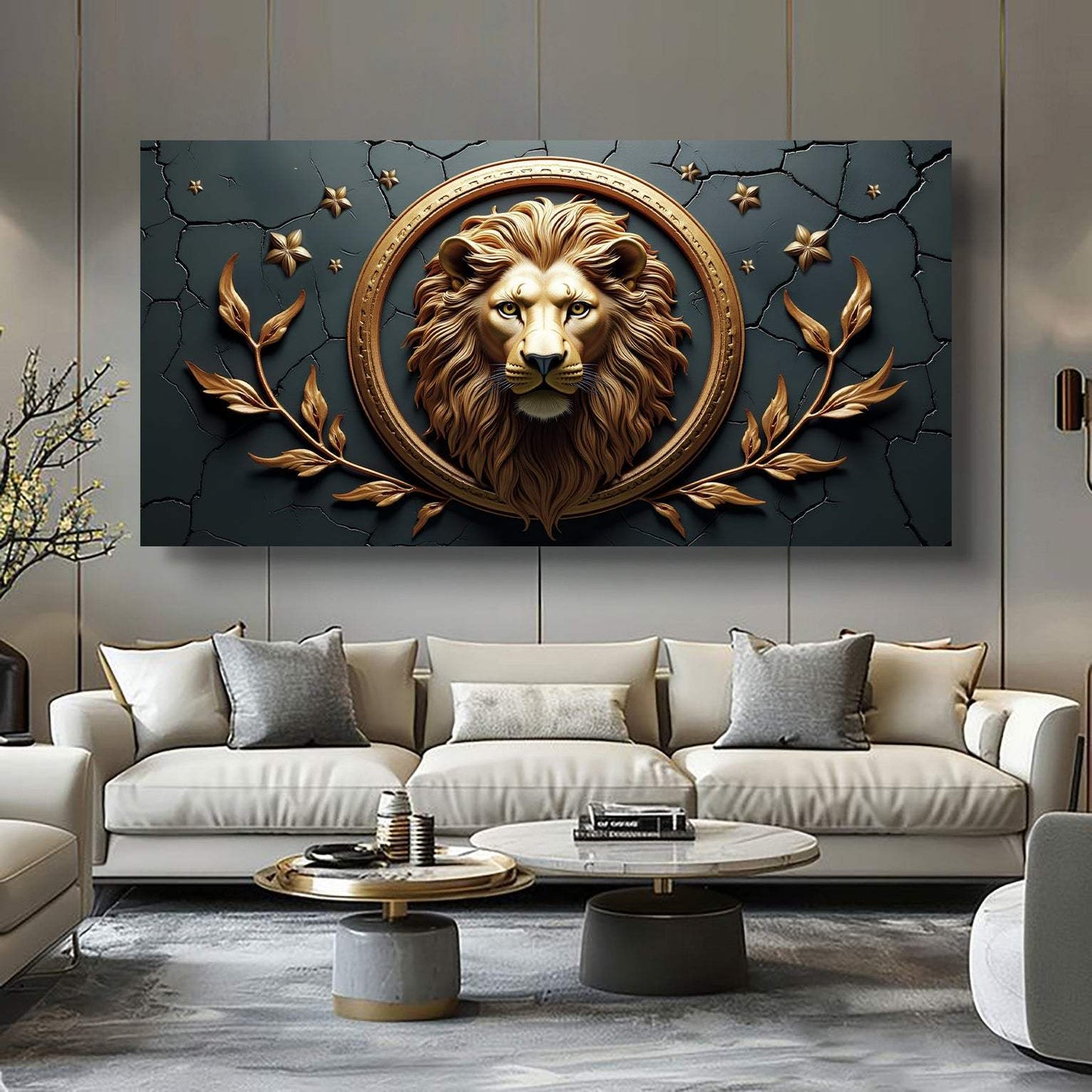 3D Majestic Lion Wall Art - Tailored Canvases - Flyclothing LLC