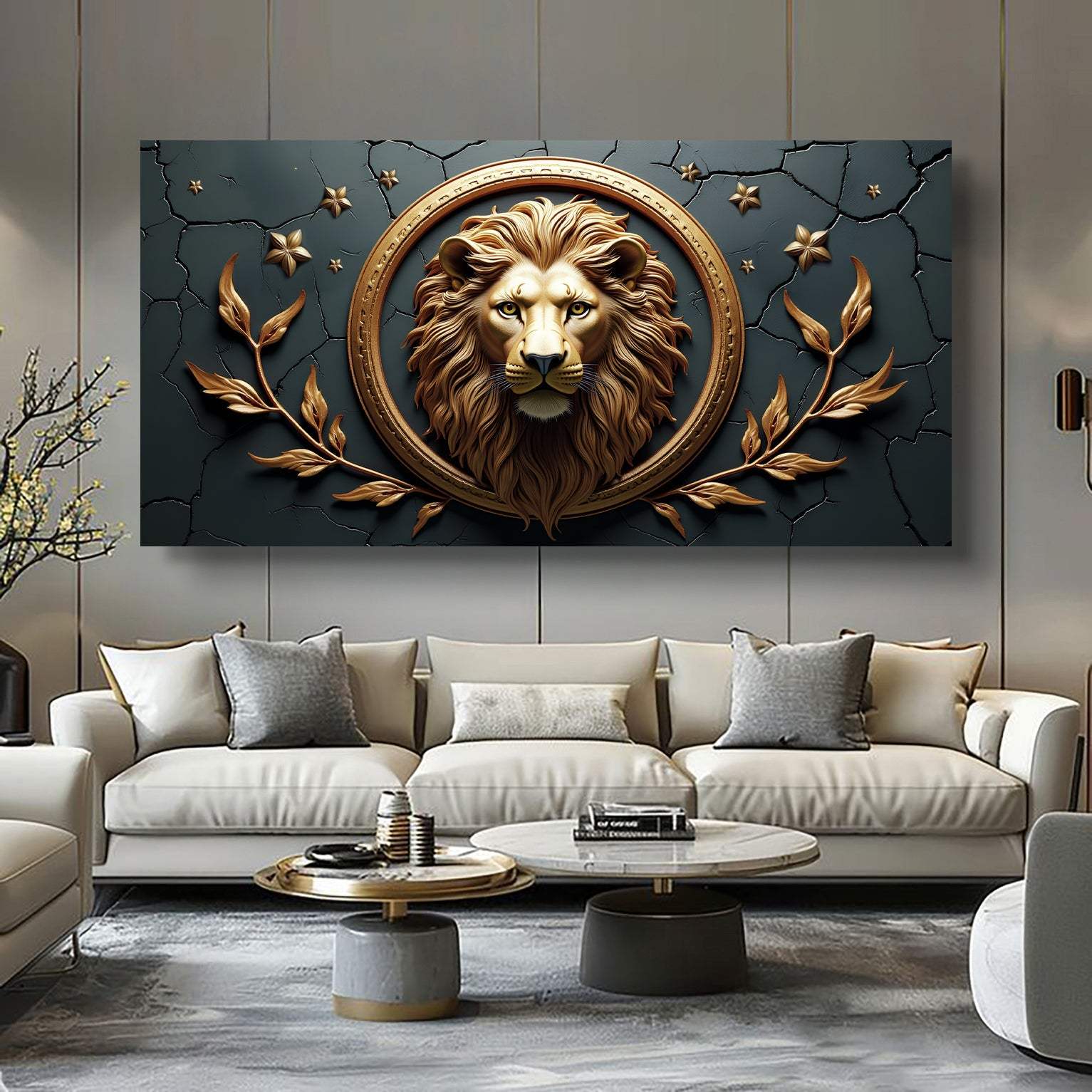 3D Majestic Lion Wall Art - Tailored Canvases - Flyclothing LLC