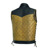 Kingsnake Men’s Motorcycle Leather Vest - First Manufacturing Company - Flyclothing LLC