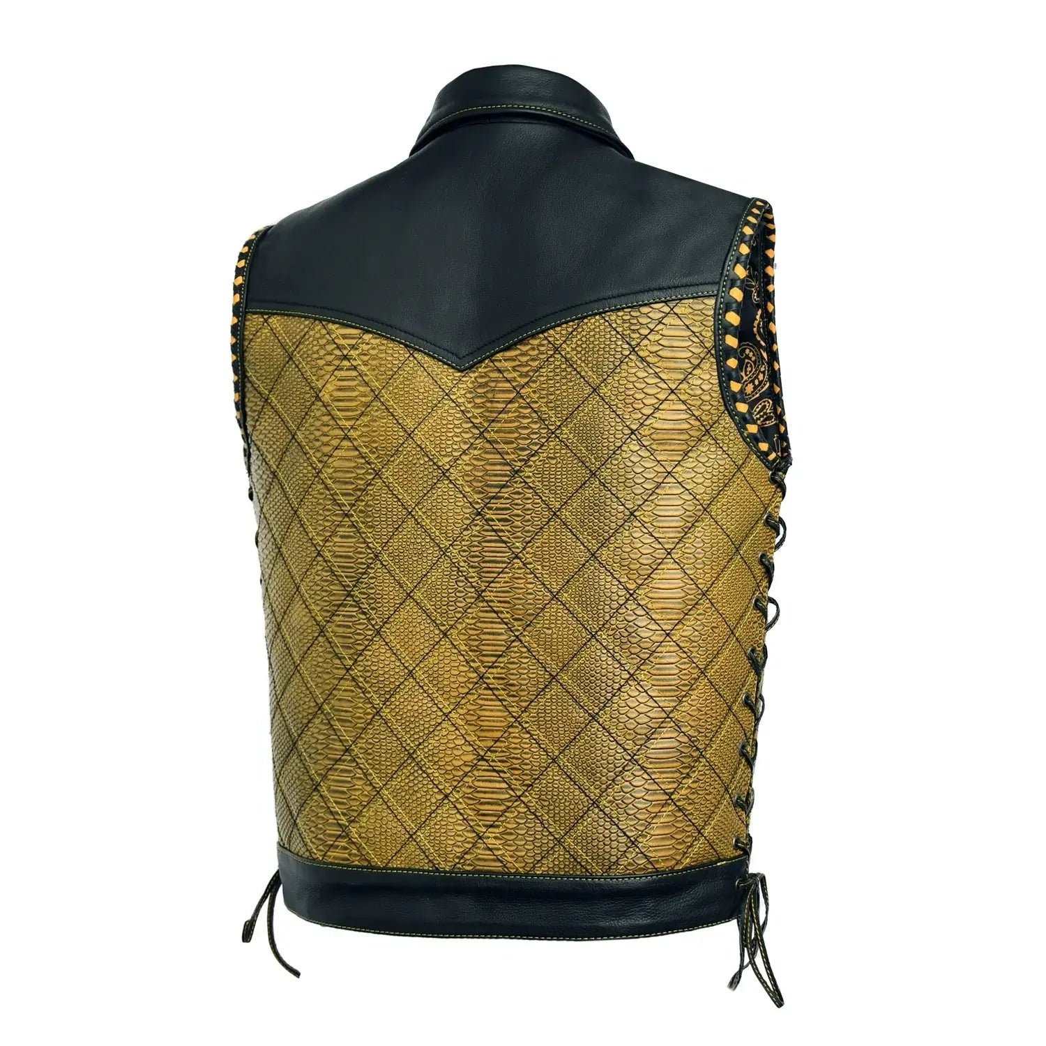 Kingsnake Men’s Motorcycle Leather Vest - First Manufacturing Company - Flyclothing LLC