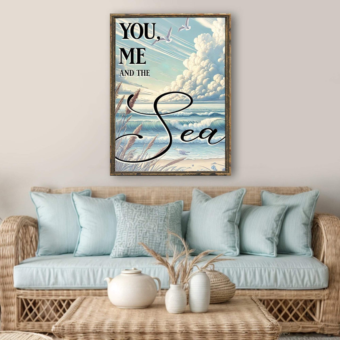 You Me and the Sea Coastal Sign III - Tailored Canvases - Flyclothing LLC
