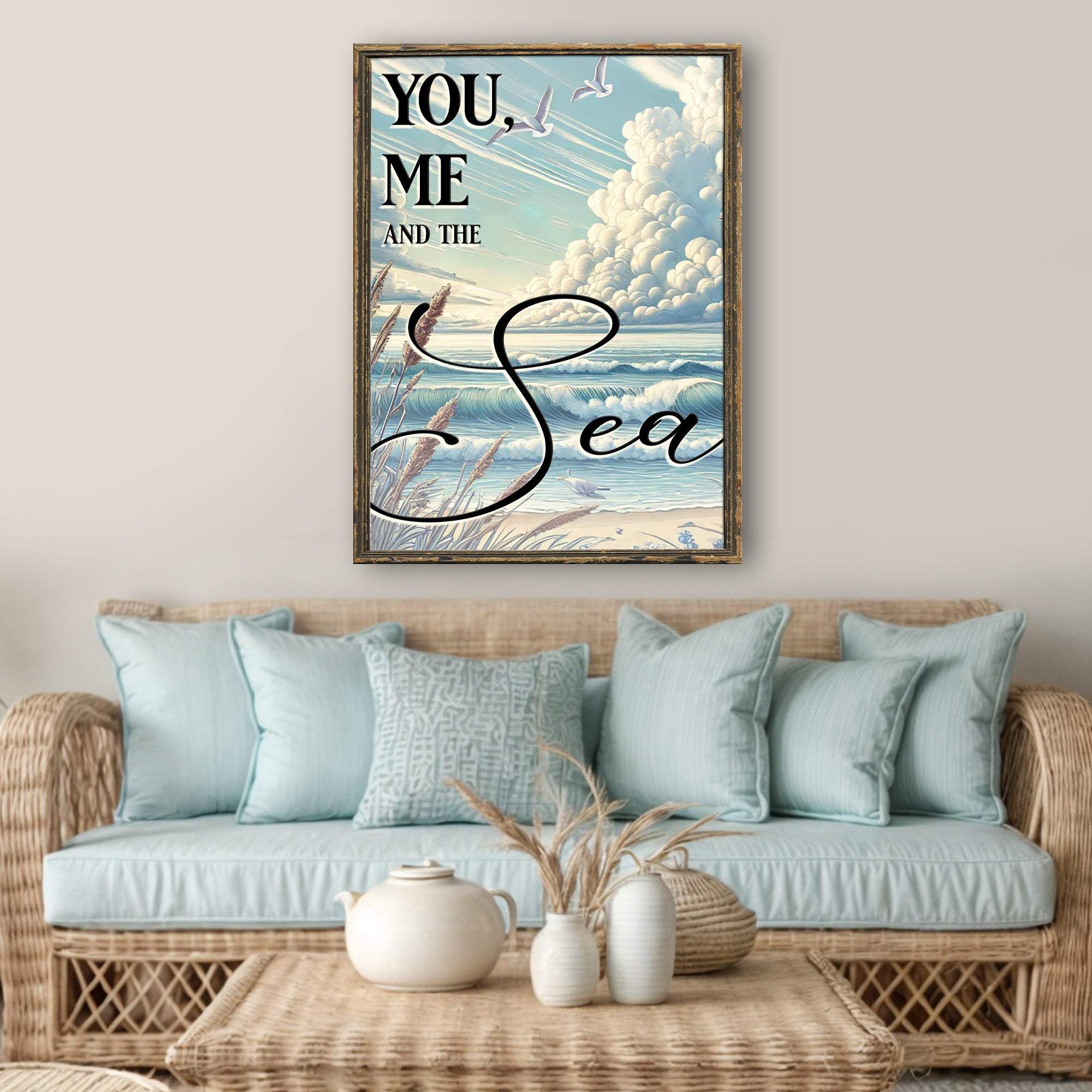 You Me and the Sea Coastal Sign III - Tailored Canvases - Flyclothing LLC