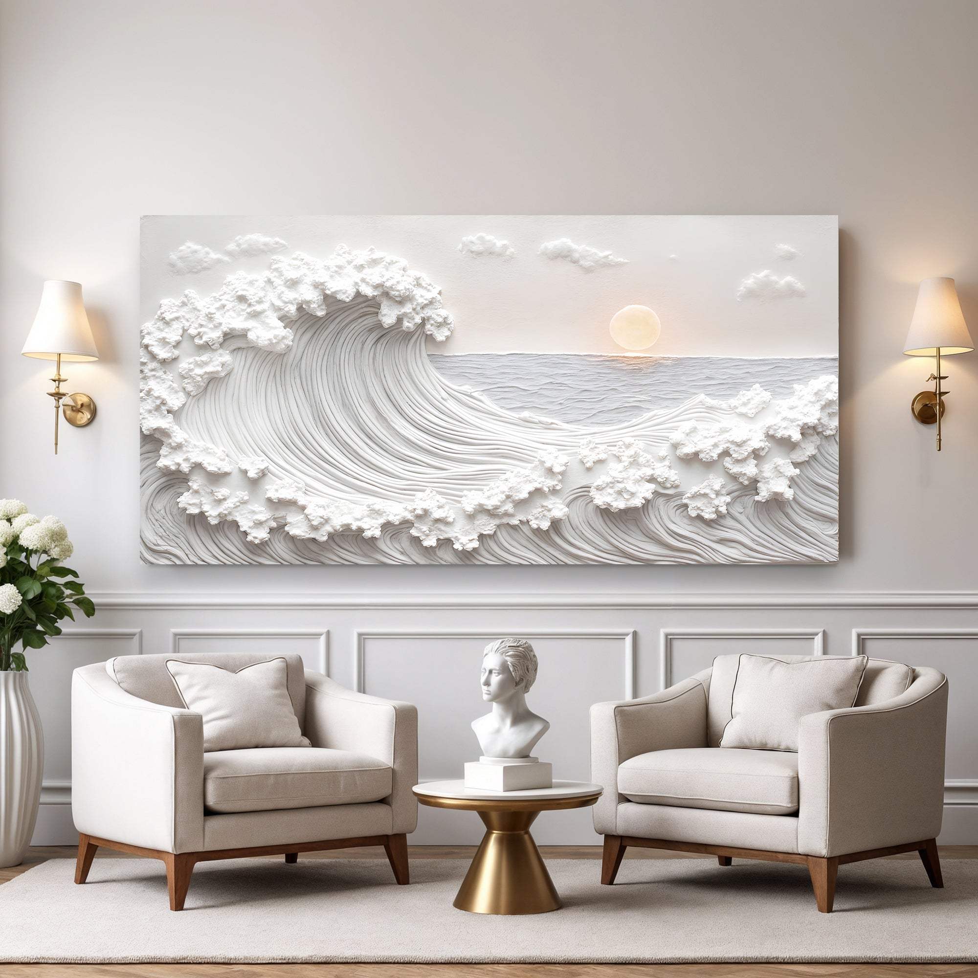 Ocean Waves Abstract Wall Art - Tailored Canvases - Flyclothing LLC