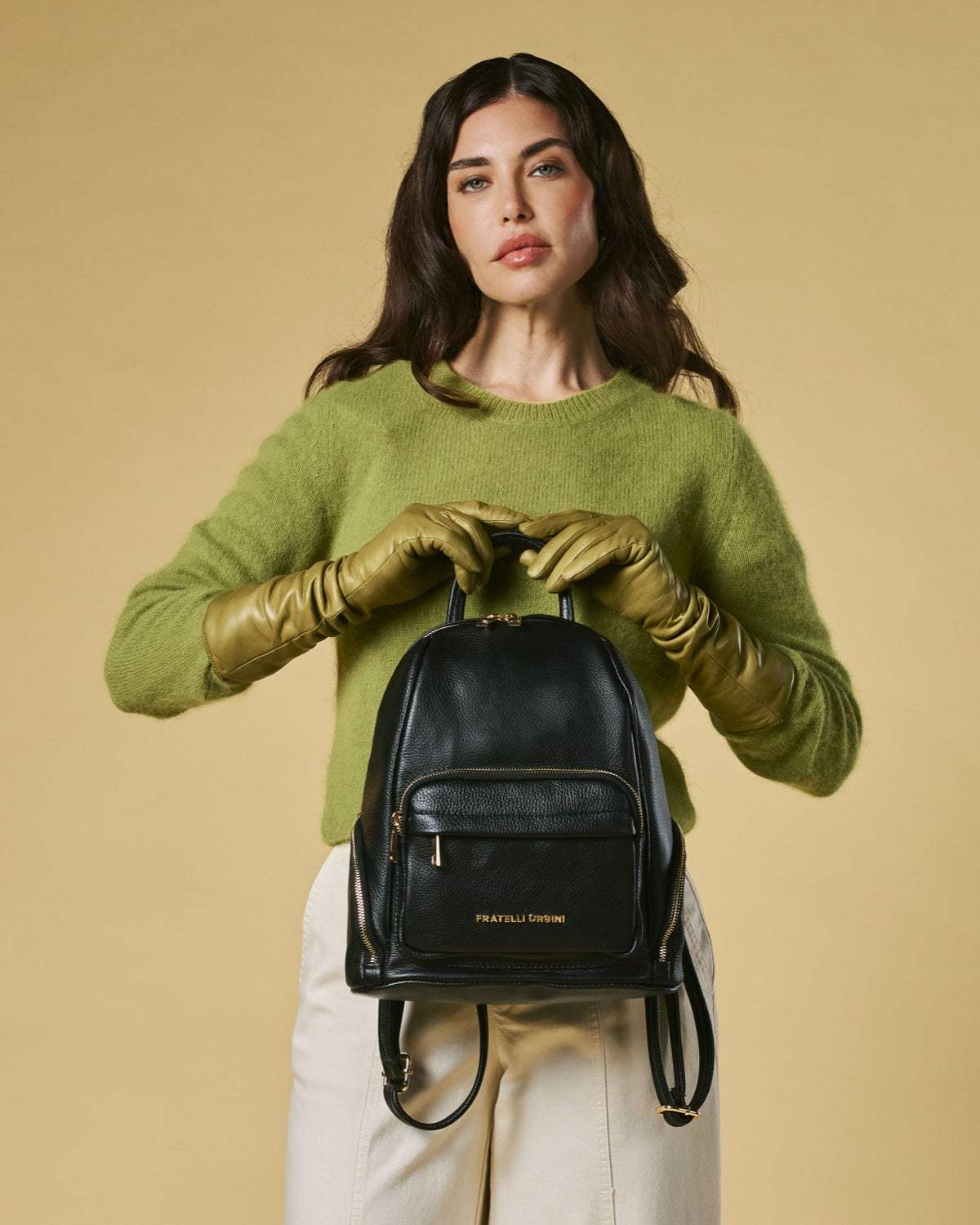 Martina (black) - Italian calf leather women's backpack