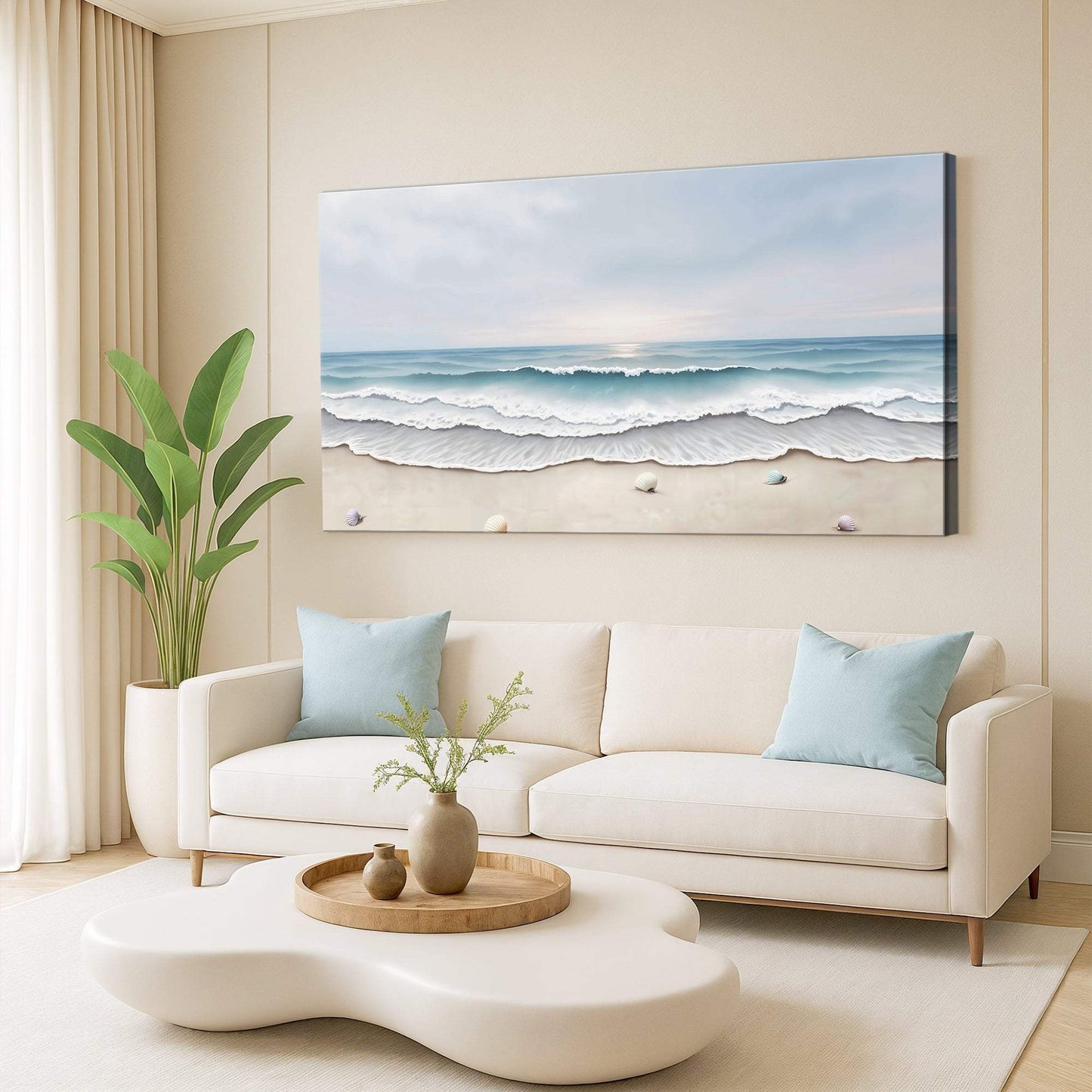 Serene Ocean Wave Coastal Wall Art III - Tailored Canvases - Flyclothing LLC