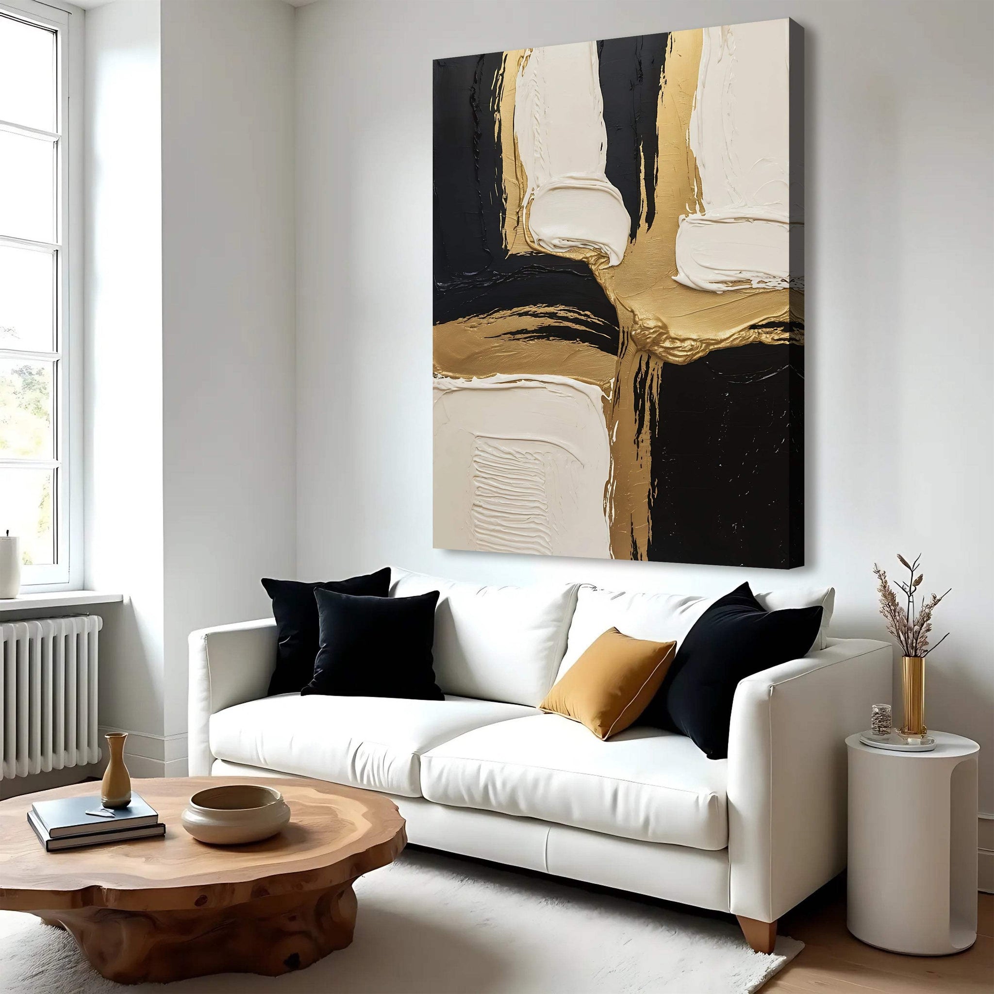 Black White and Gold Wall Art - Tailored Canvases - Flyclothing LLC
