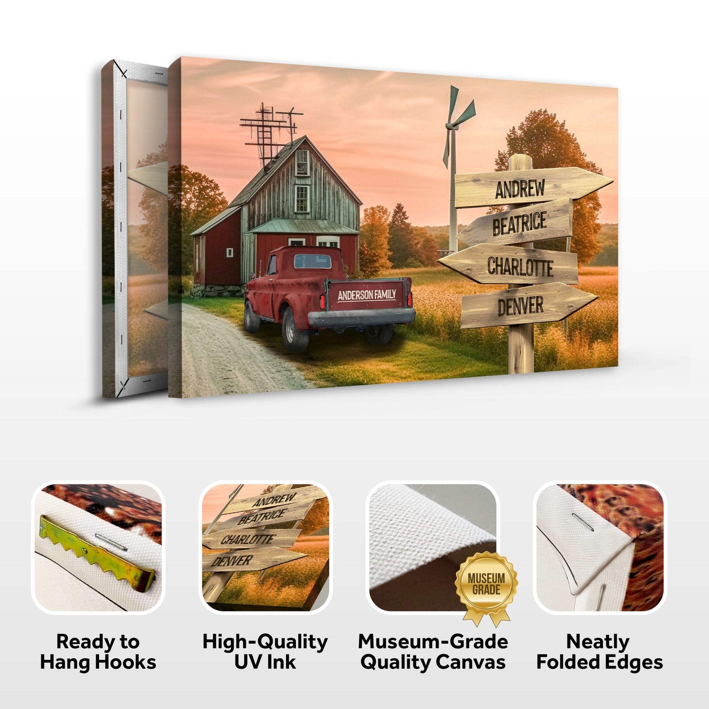 Old Truck Barn Family Names Sign - Tailored Canvases - Flyclothing LLC