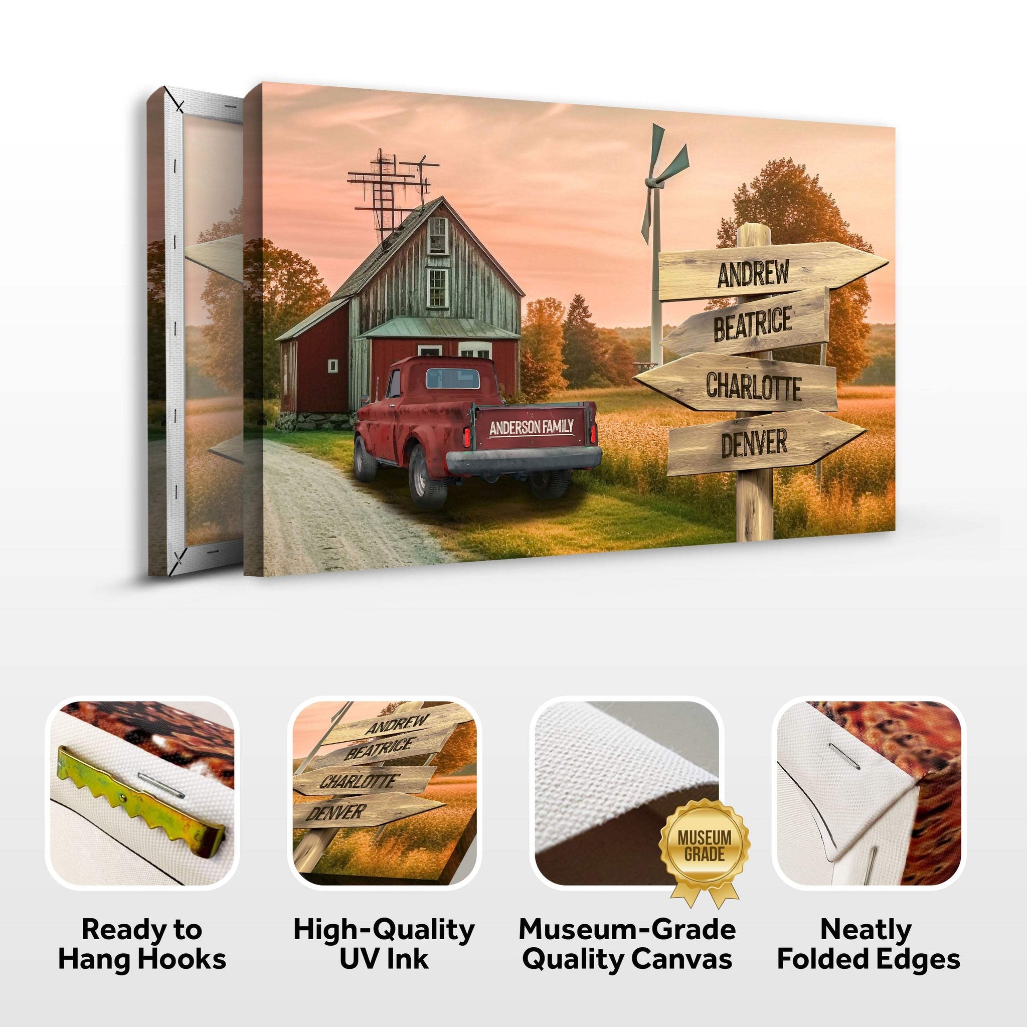 Old Truck Barn Family Names Sign - Tailored Canvases - Flyclothing LLC