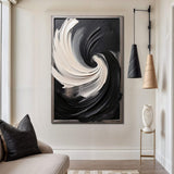 Black and White Vortex Abstract Wall Art - Tailored Canvases - Flyclothing LLC