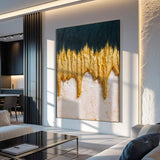 Abstract Blue And Gold Wall Art - Tailored Canvases - Flyclothing LLC