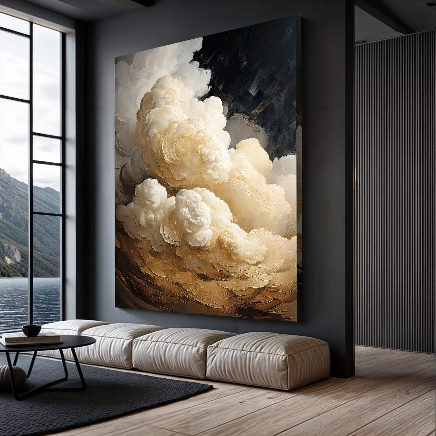 Beige Cloud Abstract Wall Art - Tailored Canvases - Flyclothing LLC
