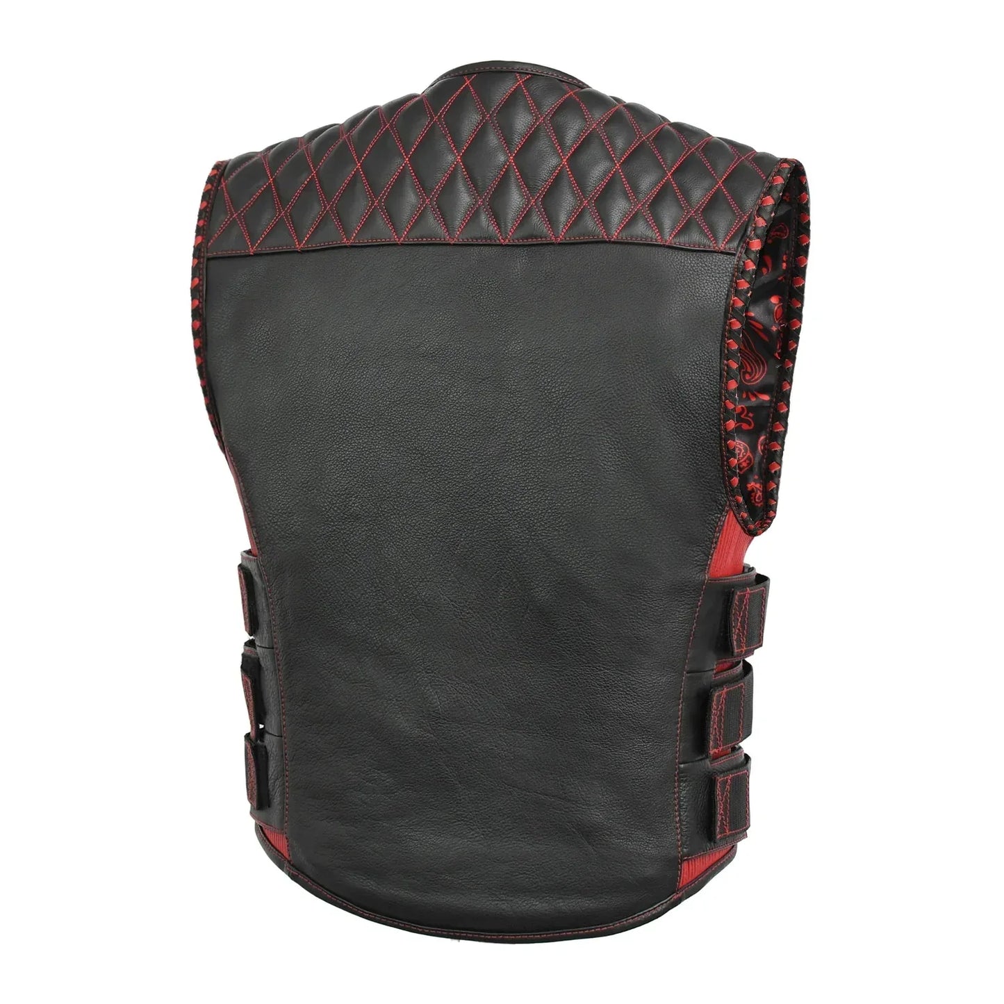 Tactical Emerald Men’s Motorcycle Leather Vest - First Manufacturing Company - Flyclothing LLC