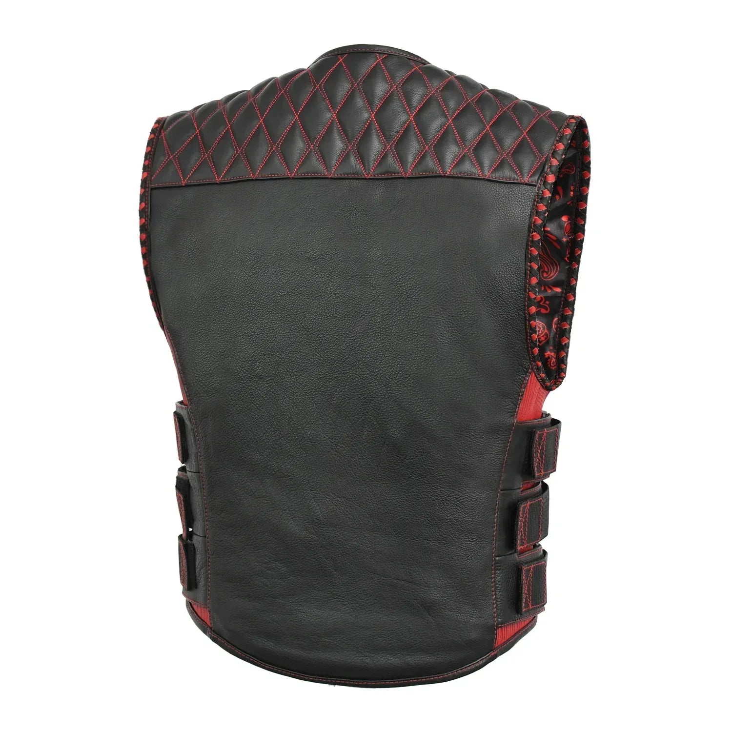 Tactical Emerald Men’s Motorcycle Leather Vest - First Manufacturing Company - Flyclothing LLC
