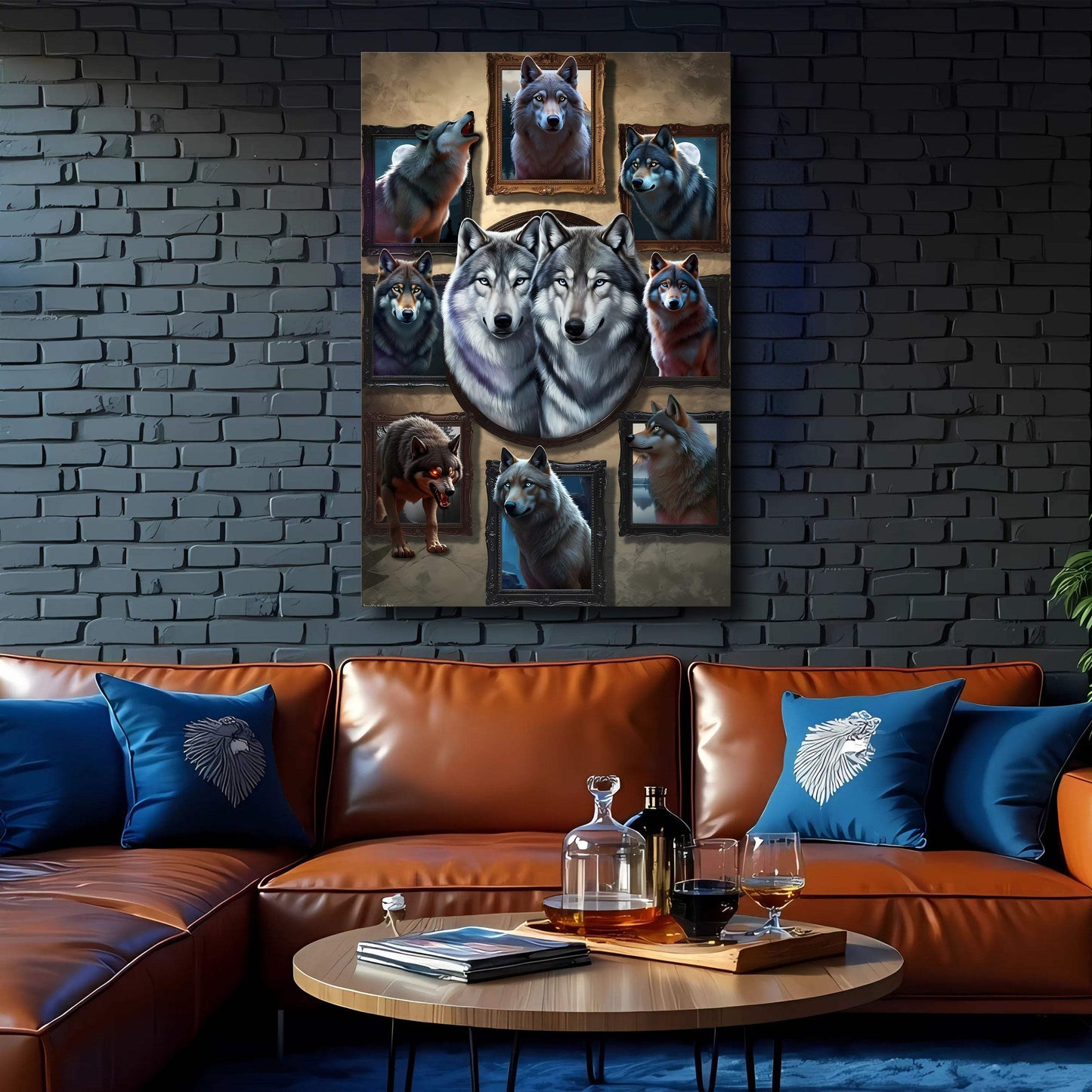 3D Wolf Collage Wall Art - Tailored Canvases - Flyclothing LLC