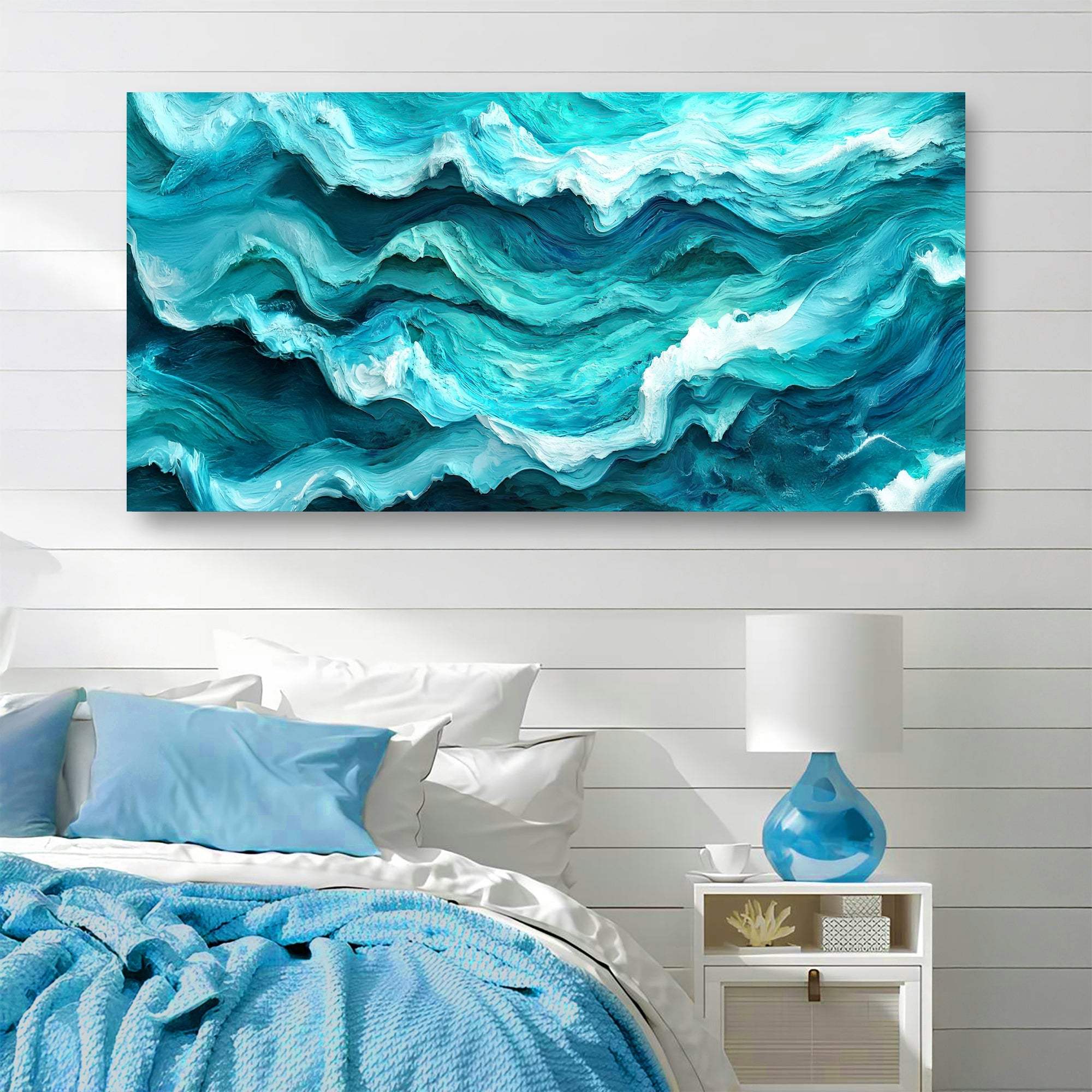 Blue Ocean Coastal Wall Art III - Tailored Canvases - Flyclothing LLC
