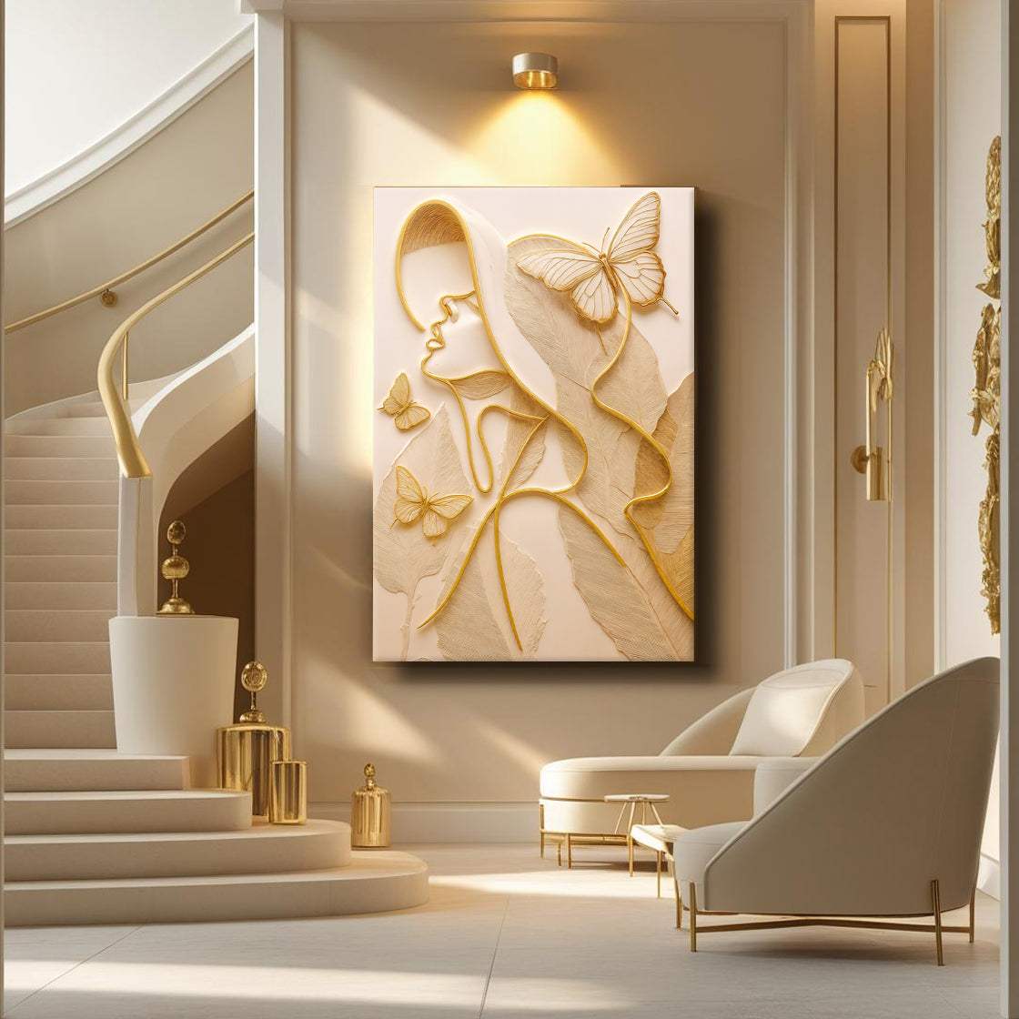 Minimalist Woman Line Wall Art - Tailored Canvases - Flyclothing LLC