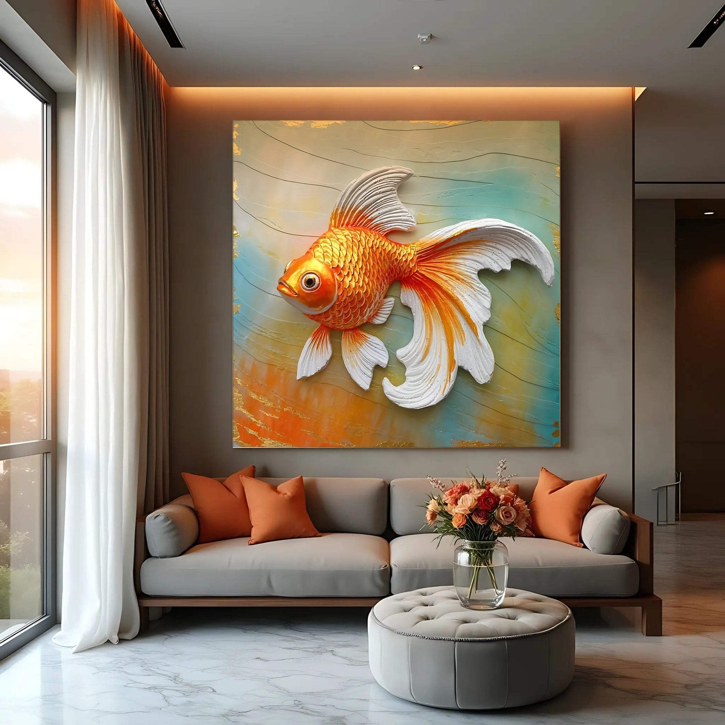 3D Goldfish Wall Art - Tailored Canvases - Flyclothing LLC