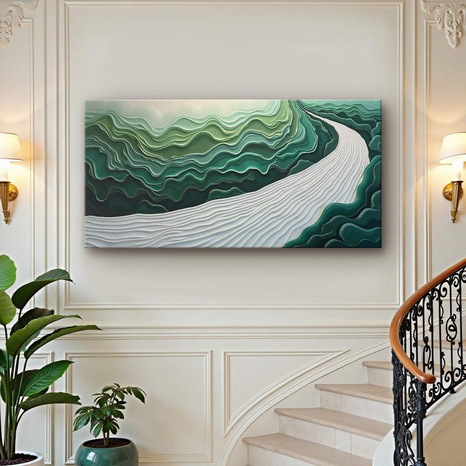 Green Rivers Abstract Wall Art III - Tailored Canvases - Flyclothing LLC