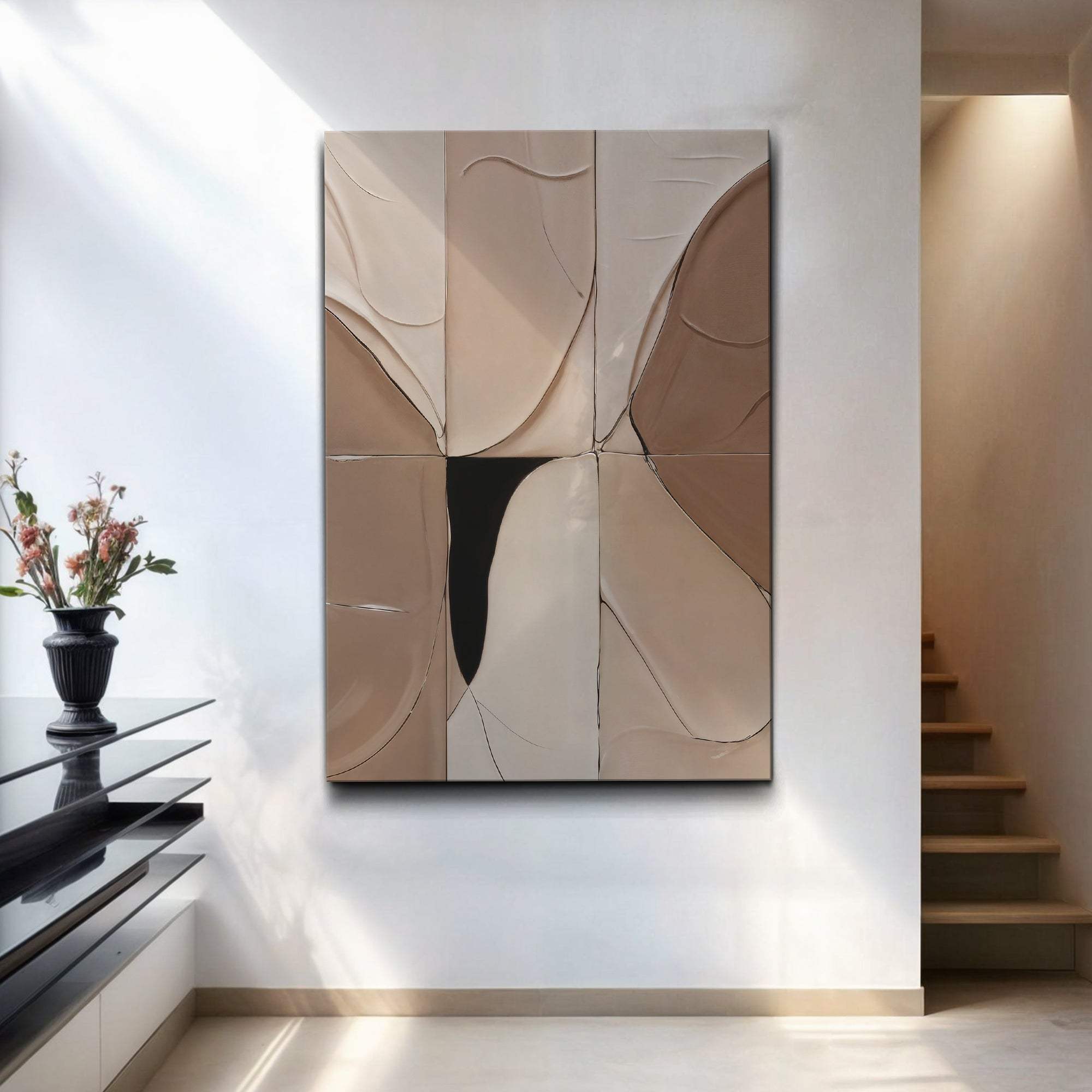 Neutral Abstract Boho Wall Art - Tailored Canvases - Flyclothing LLC
