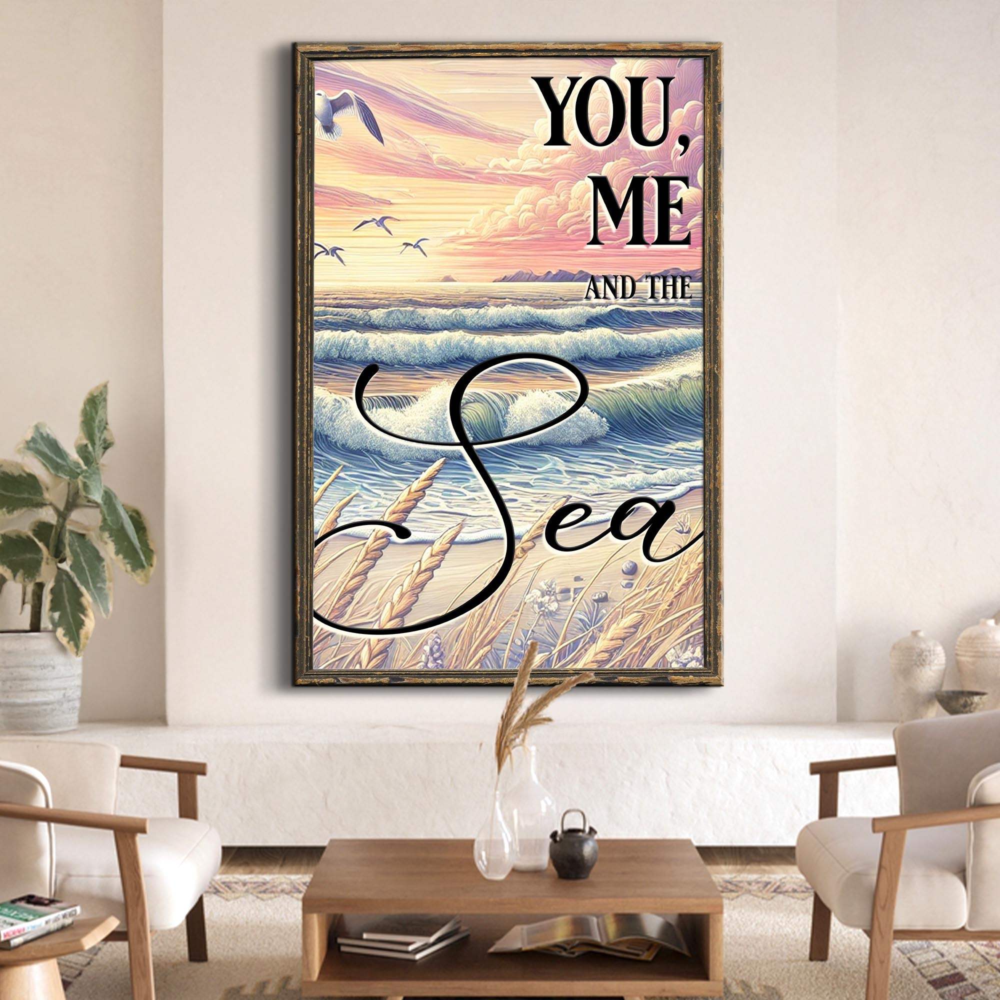 You Me and the Sea Coastal Sign - Tailored Canvases - Flyclothing LLC