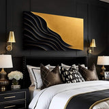Black And Gold Minimalist Abstract XI - Tailored Canvases - Flyclothing LLC