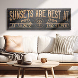 Sunsets Are Best At Coordinates Sign II - Tailored Canvases - Flyclothing LLC
