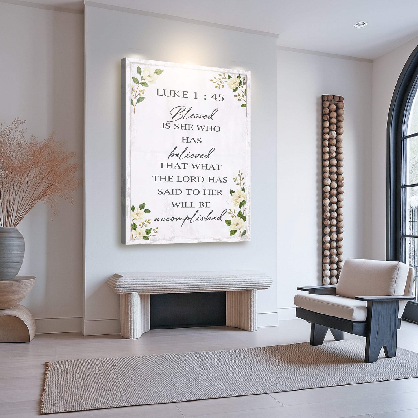 Blessed Is She Who Has Believed - Luke 1:45 Faith Wall Art II - Tailored Canvases - Flyclothing LLC