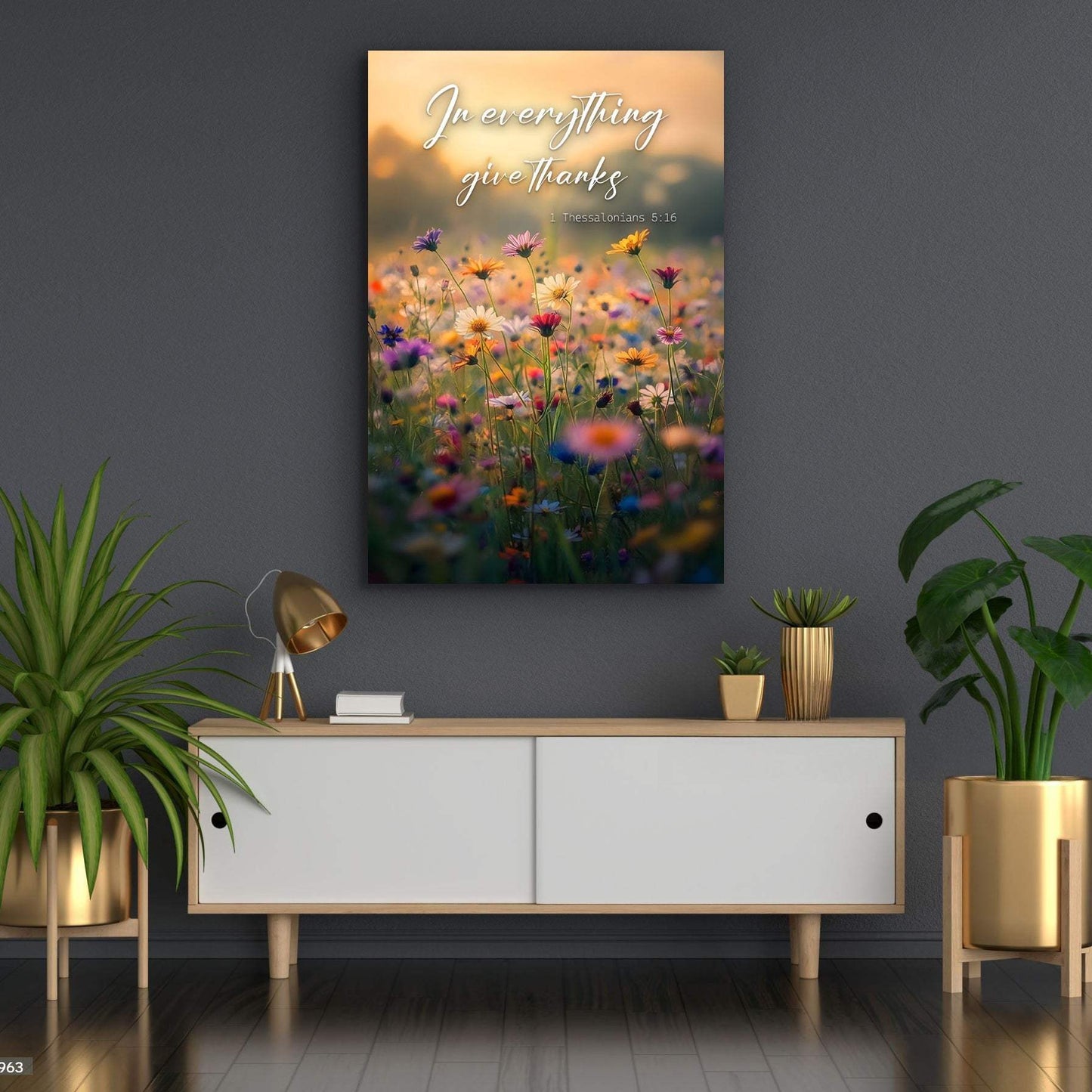 In Everything Give Thanks Faith Wall Sign - Tailored Canvases - Flyclothing LLC