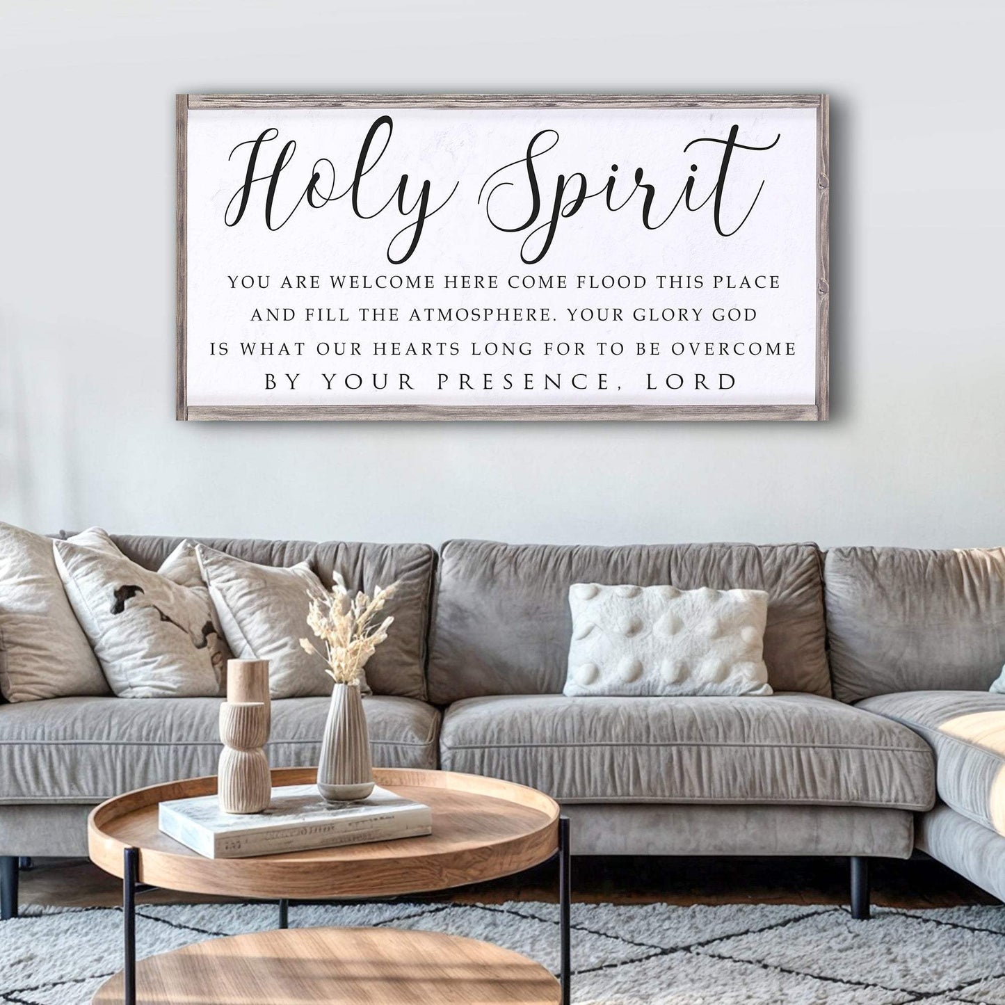 Holy Spirit You are Welcome Here Faith Sign II - Tailored Canvases - Flyclothing LLC
