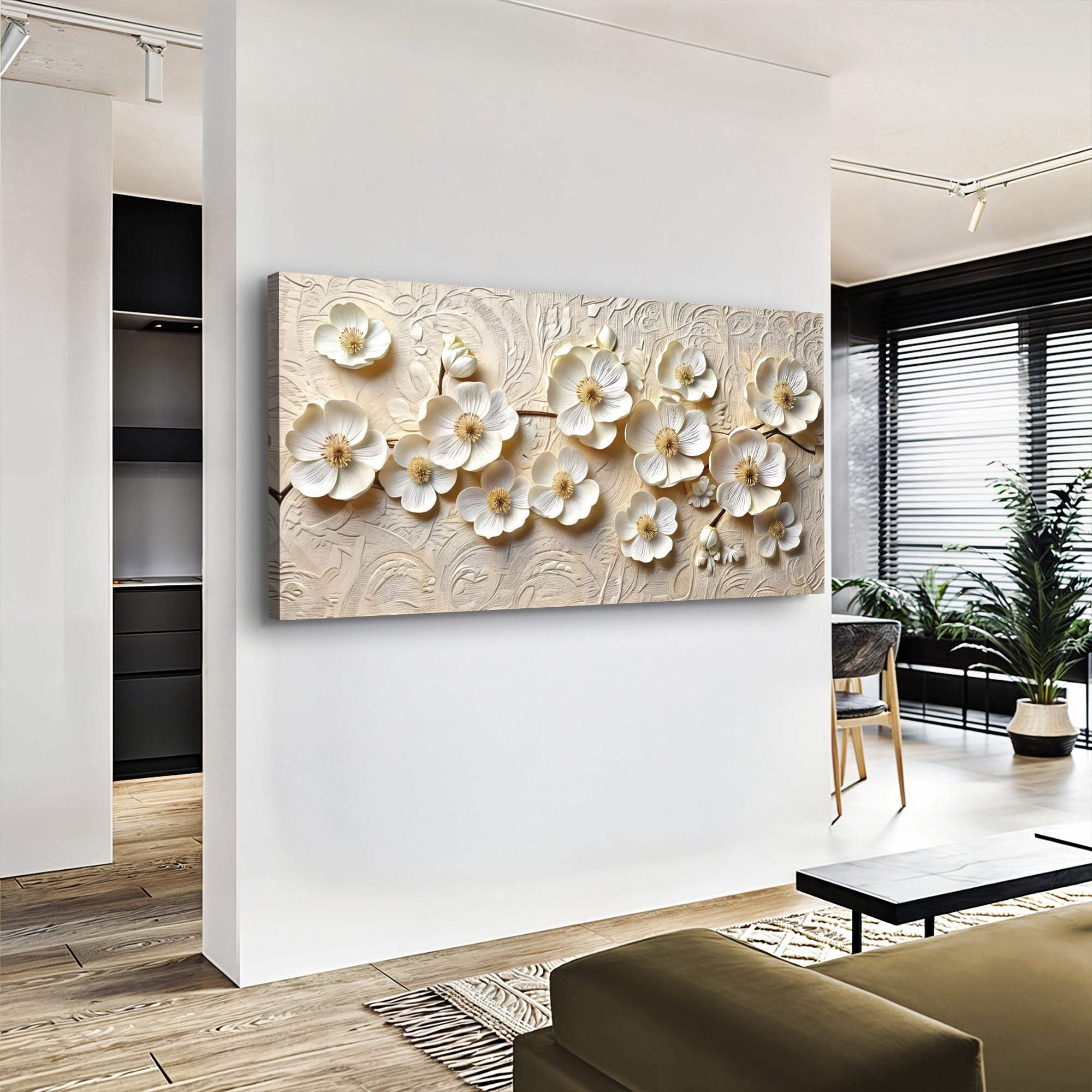 White Blossom Serenade Wall Art - Tailored Canvases - Flyclothing LLC