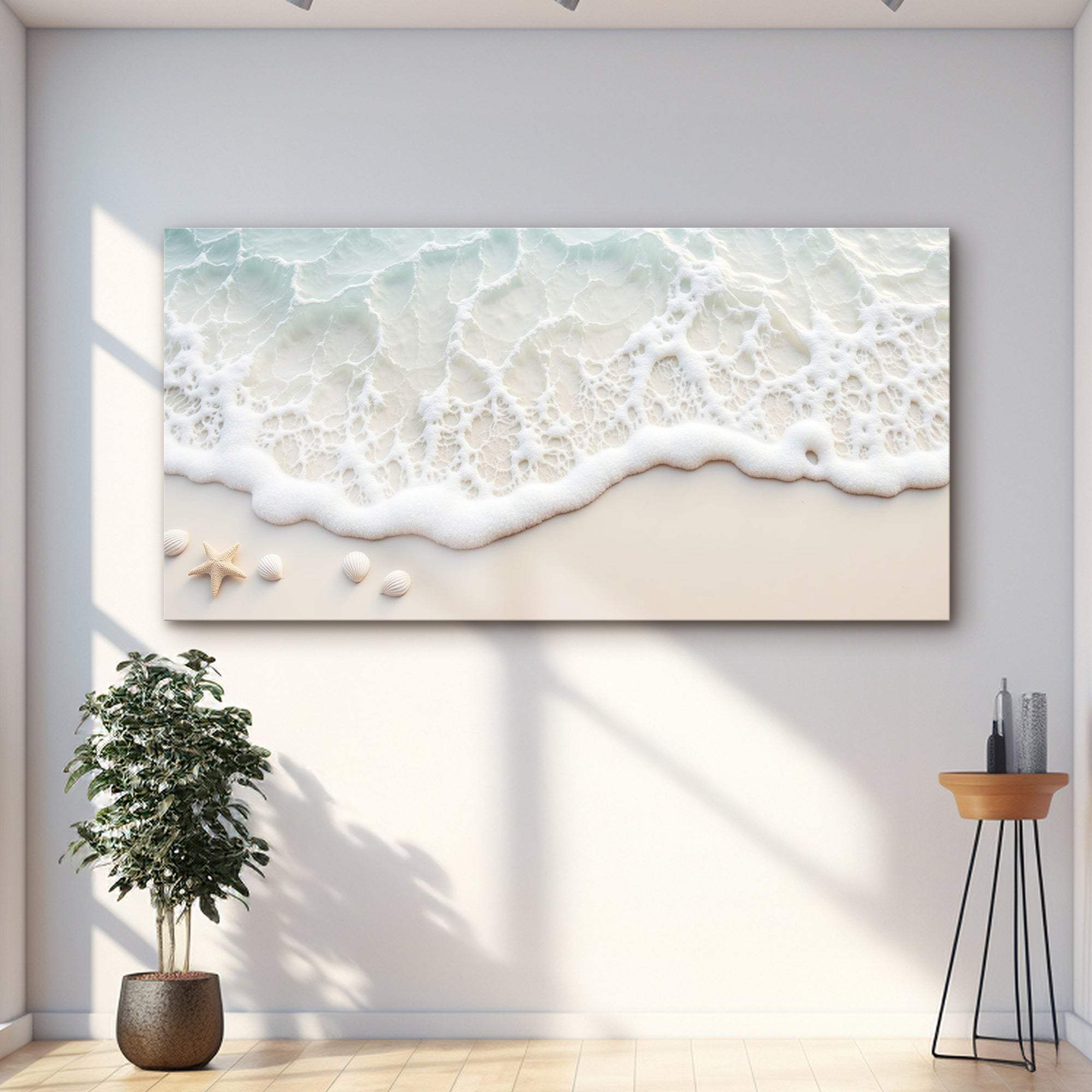 Serene Ocean Wave Coastal Wall Art X - Tailored Canvases - Flyclothing LLC