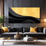 Black And Gold Minimalist Abstract VIII - Tailored Canvases - Flyclothing LLC