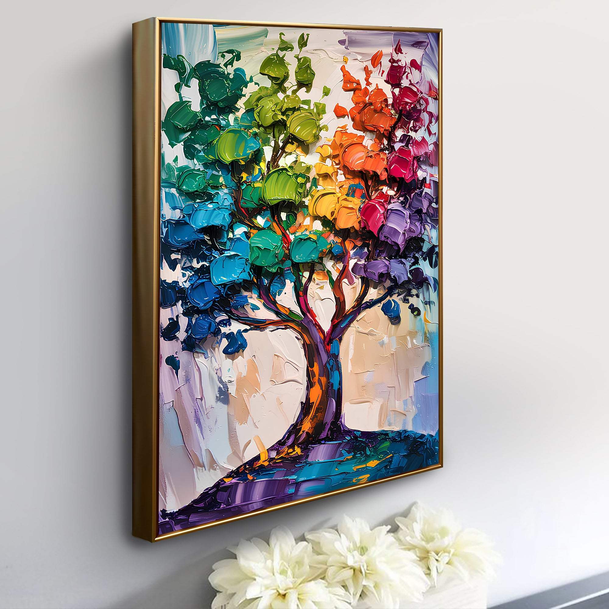 Rainbow Tree Abstract Wall Art - Tailored Canvases - Flyclothing LLC