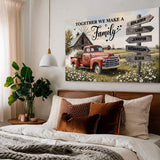Personalized Family Farmhouse Old Truck Wall Art - Tailored Canvases - Flyclothing LLC