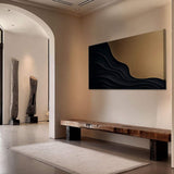 Black And Gold Minimalist Abstract X - Tailored Canvases - Flyclothing LLC