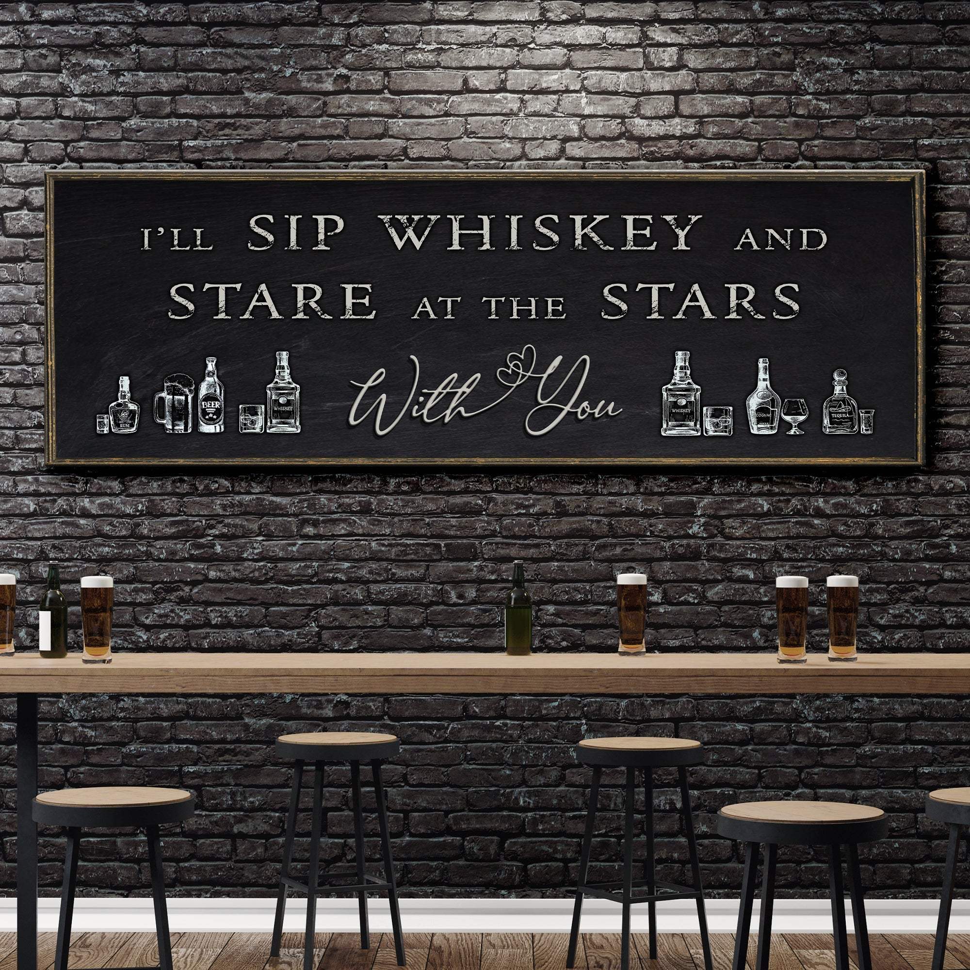 Sip Whiskey With You Bar Sign II - Tailored Canvases - Flyclothing LLC