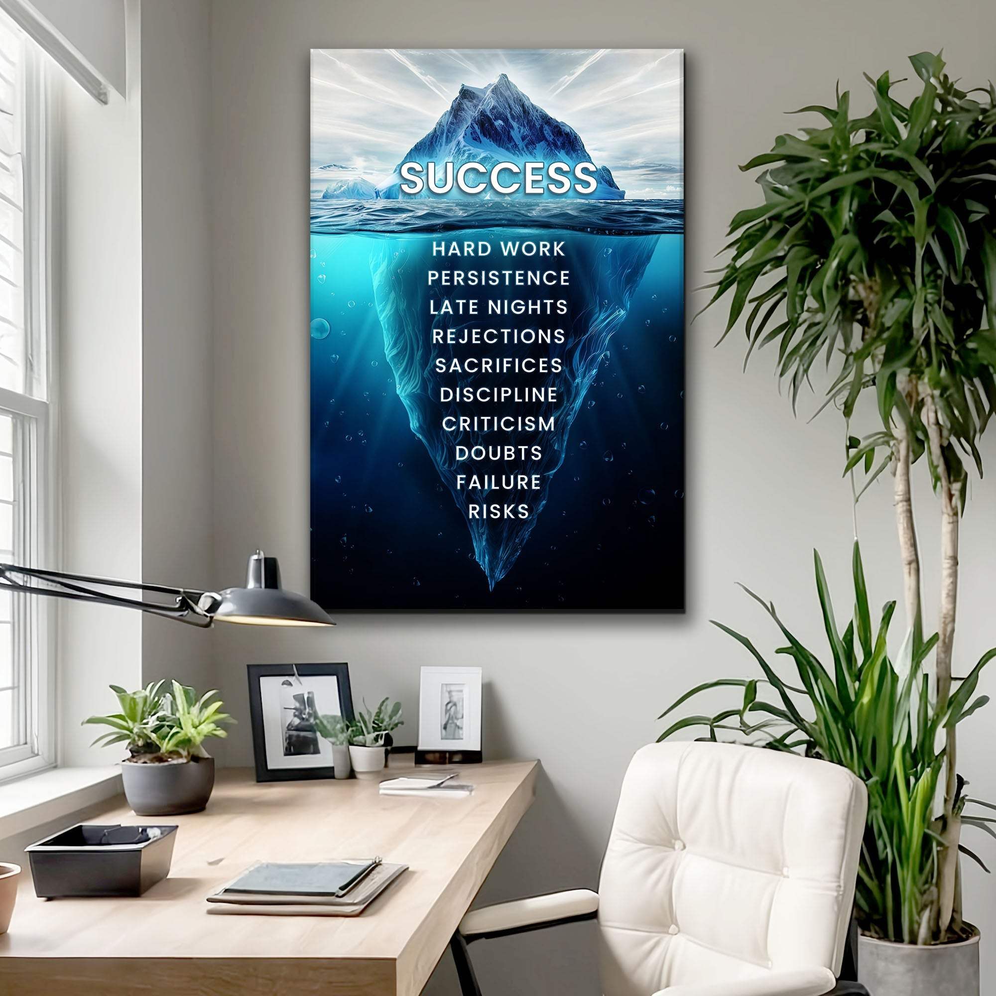 Success Motivational Wall Sign - Tailored Canvases - Flyclothing LLC