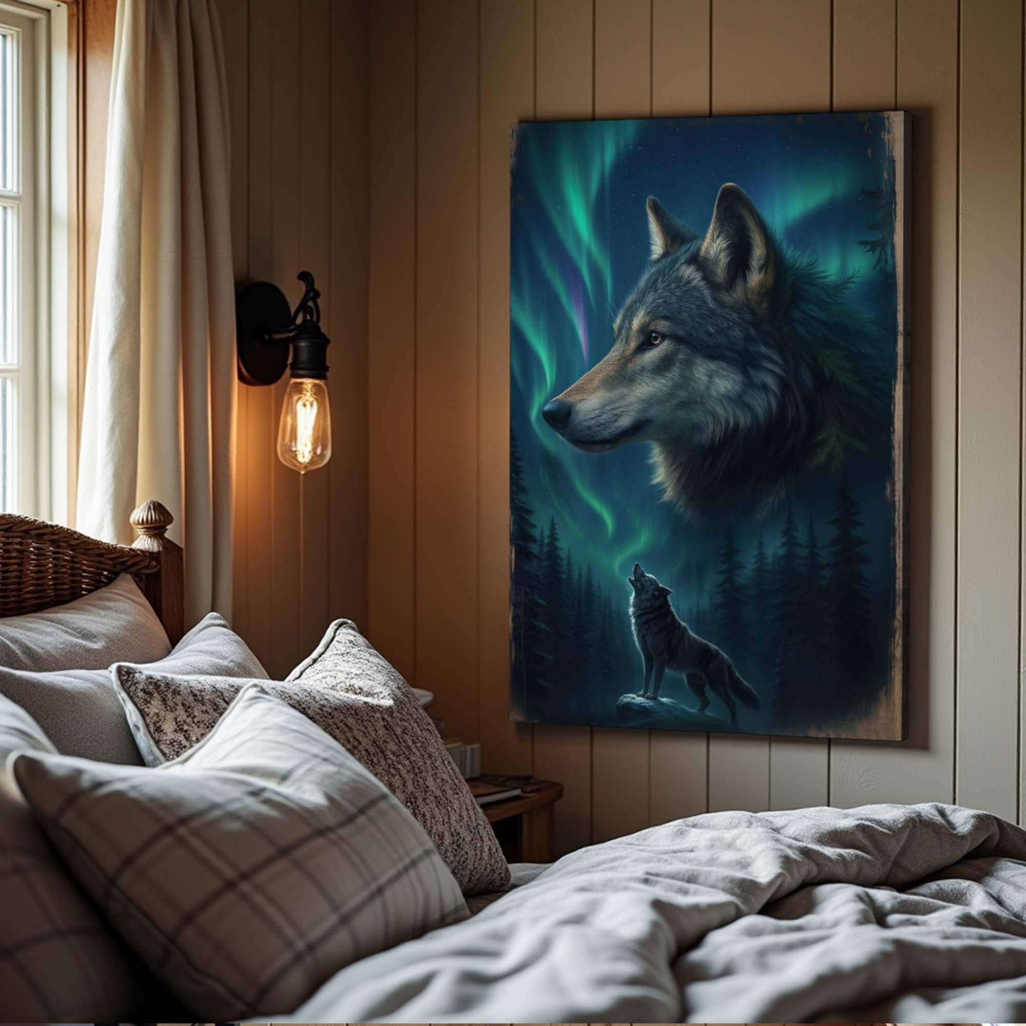 Wolf Double Exposure Wall Art IV - Tailored Canvases - Flyclothing LLC