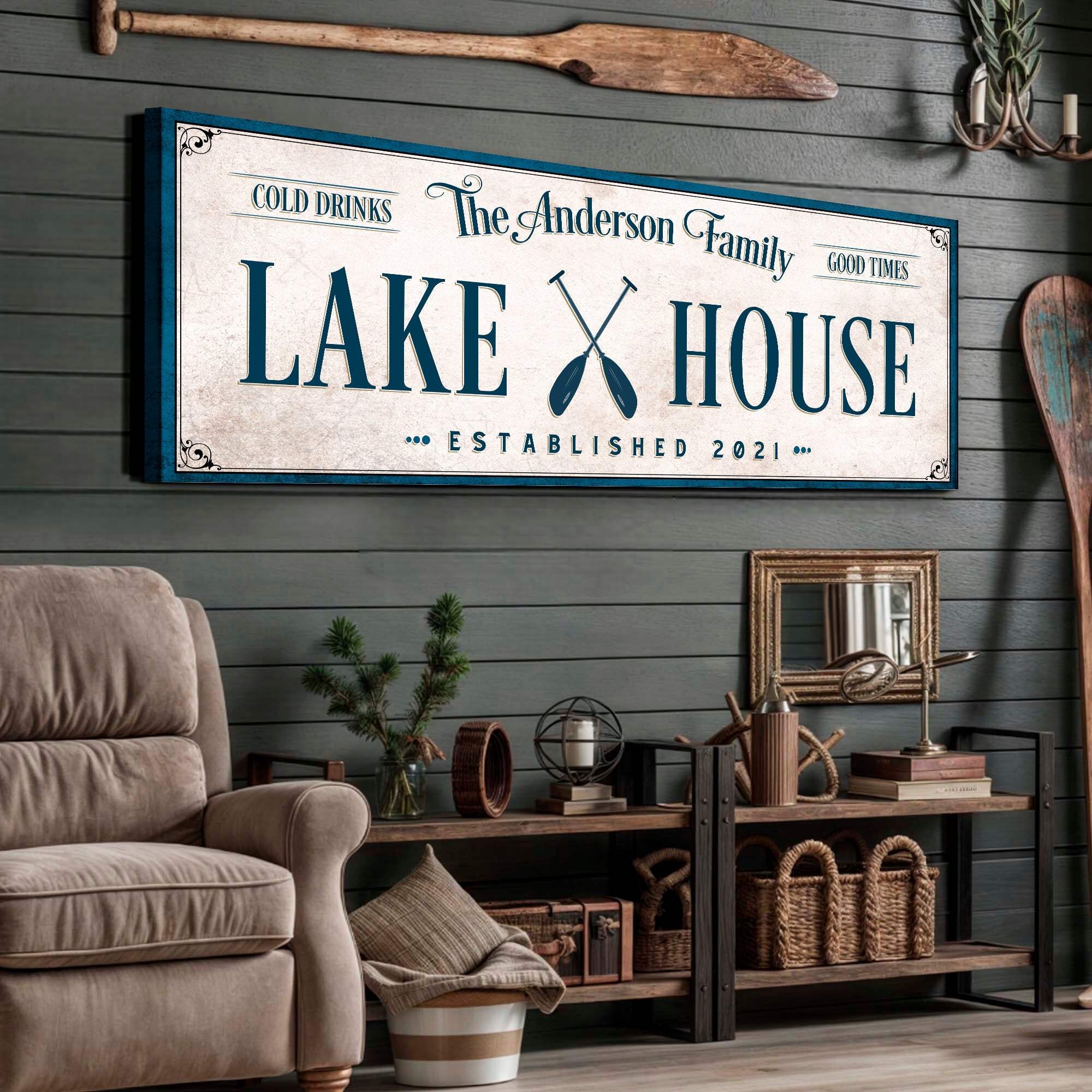 Personalized Lake House Sign IV - Tailored Canvases - Flyclothing LLC