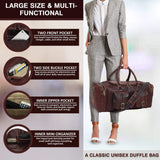 Vintage Dark Brown Traveller Duffle Bag - Classy Leather Bags - Flyclothing LLC
