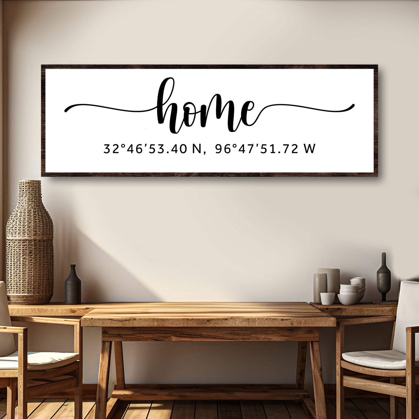 Family Home Coordinates Sign - Tailored Canvases - Flyclothing LLC