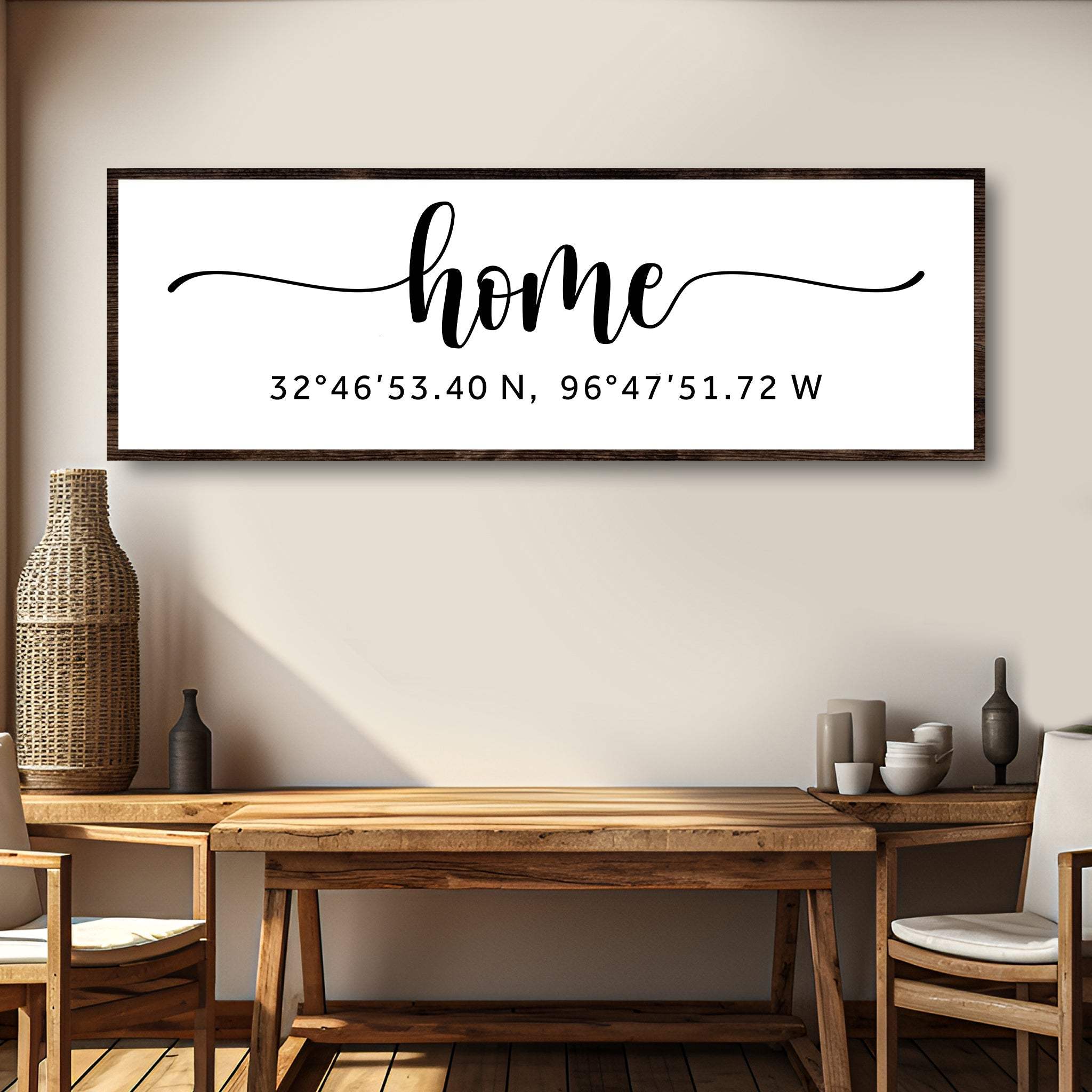 Family Home Coordinates Sign - Tailored Canvases - Flyclothing LLC