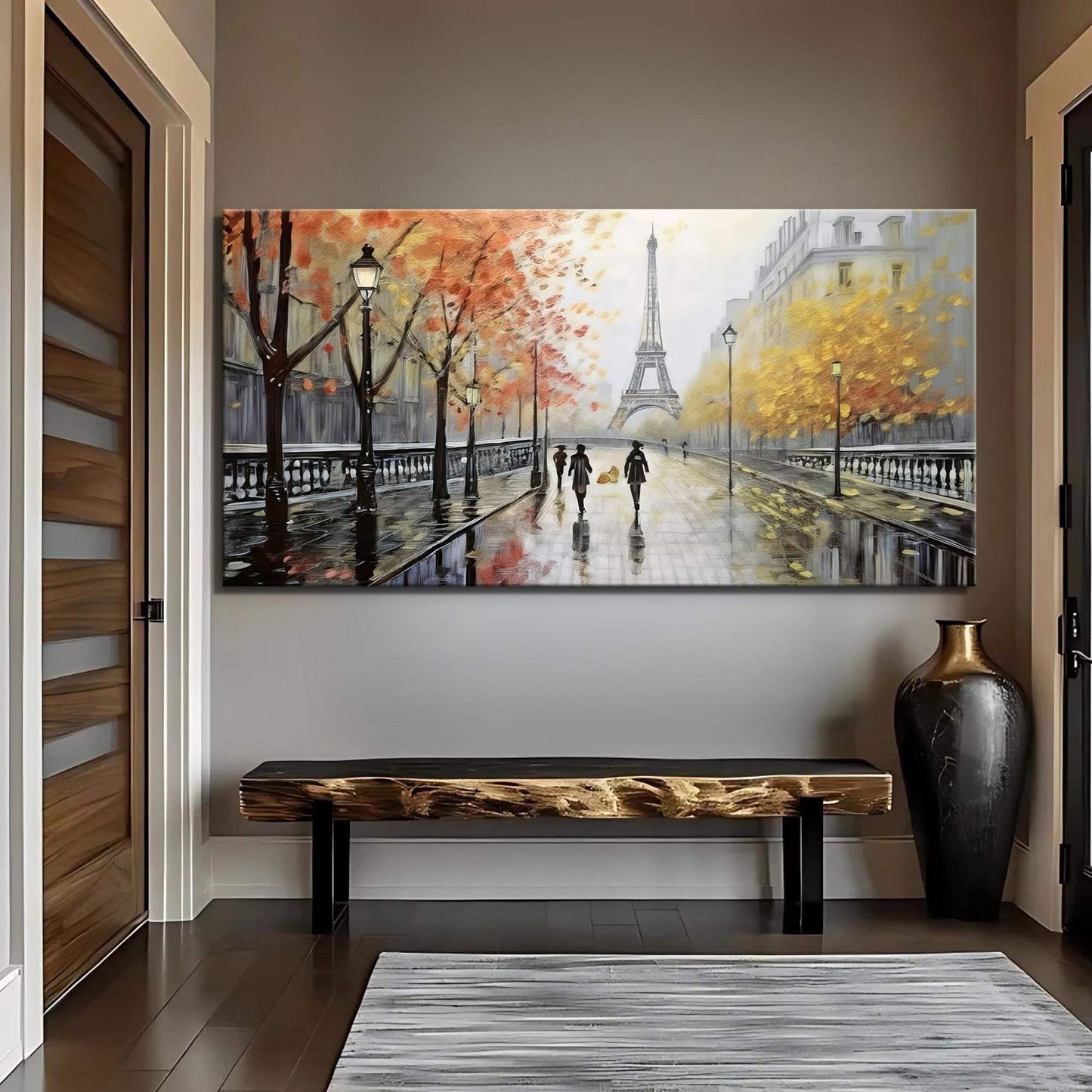Parisian Rain Cityscape Wall Art - Tailored Canvases - Flyclothing LLC