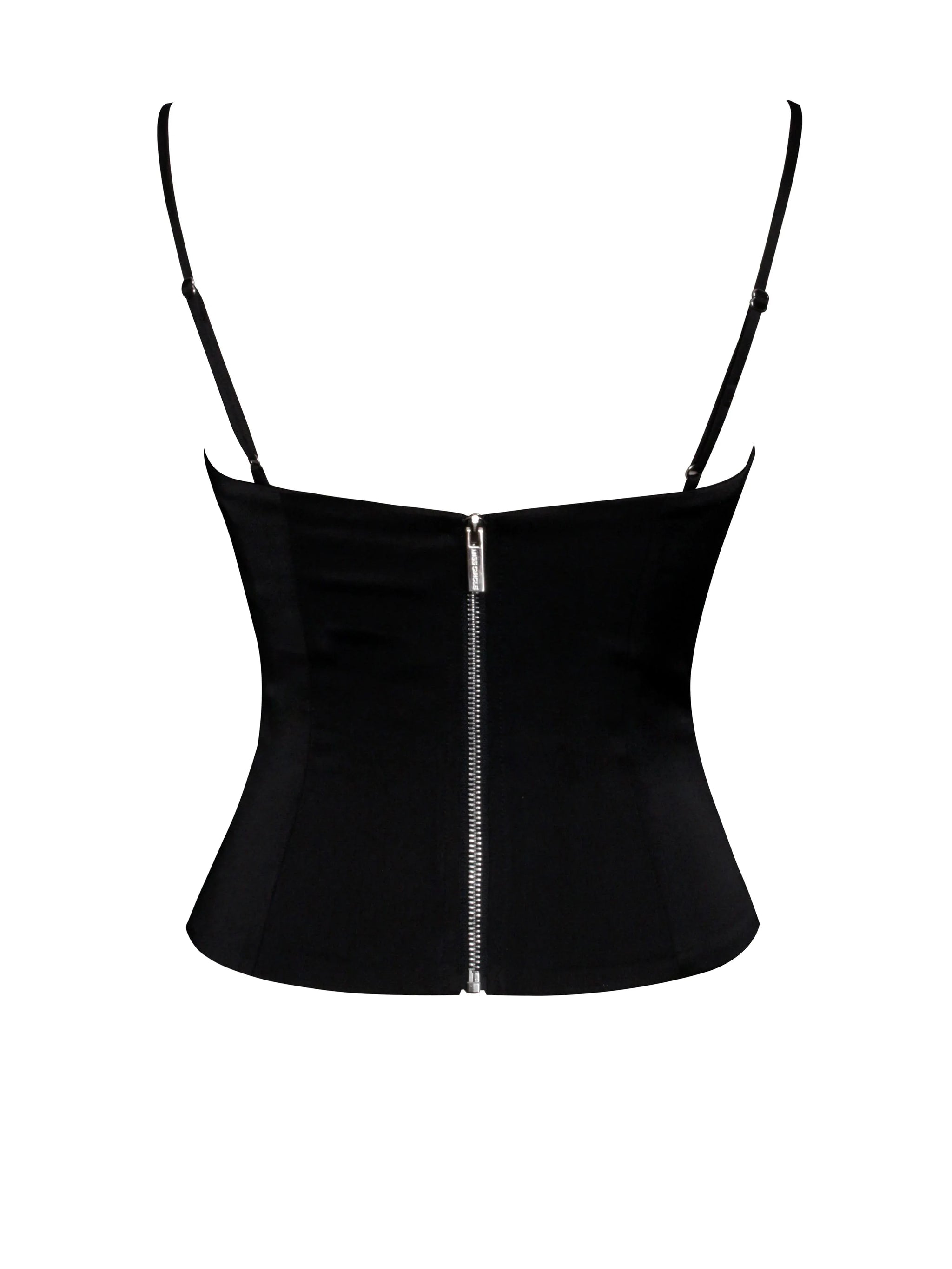 Padma Black Satin Lace Bustier Corset Top - Miss Circle - Flyclothing LLC