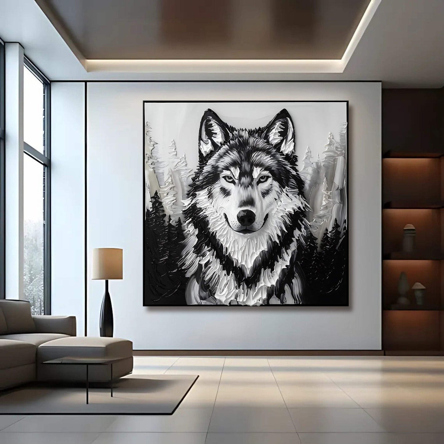 3D Wolf Wall Art IV - Tailored Canvases - Flyclothing LLC