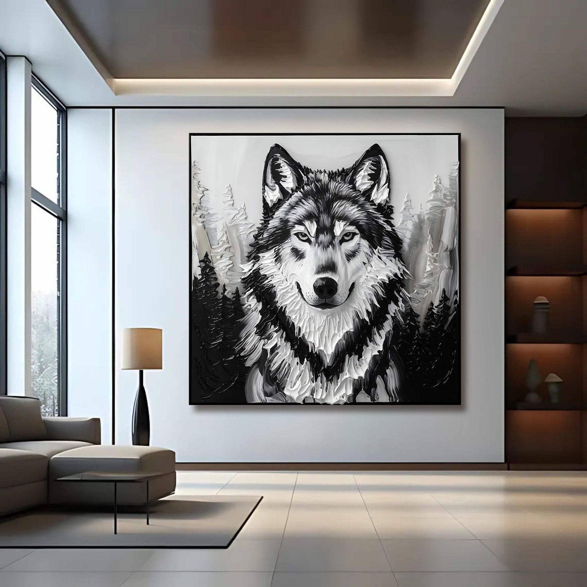 3D Wolf Wall Art IV - Tailored Canvases - Flyclothing LLC