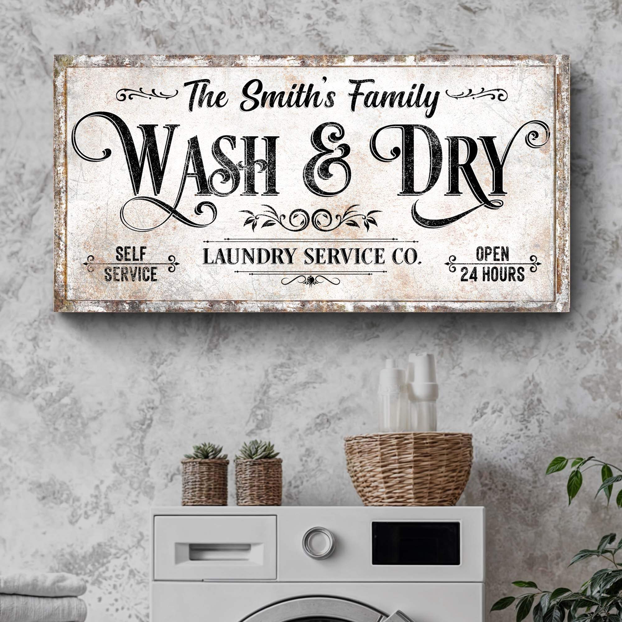 Personalized Laundry Service Sign II - Tailored Canvases - Flyclothing LLC